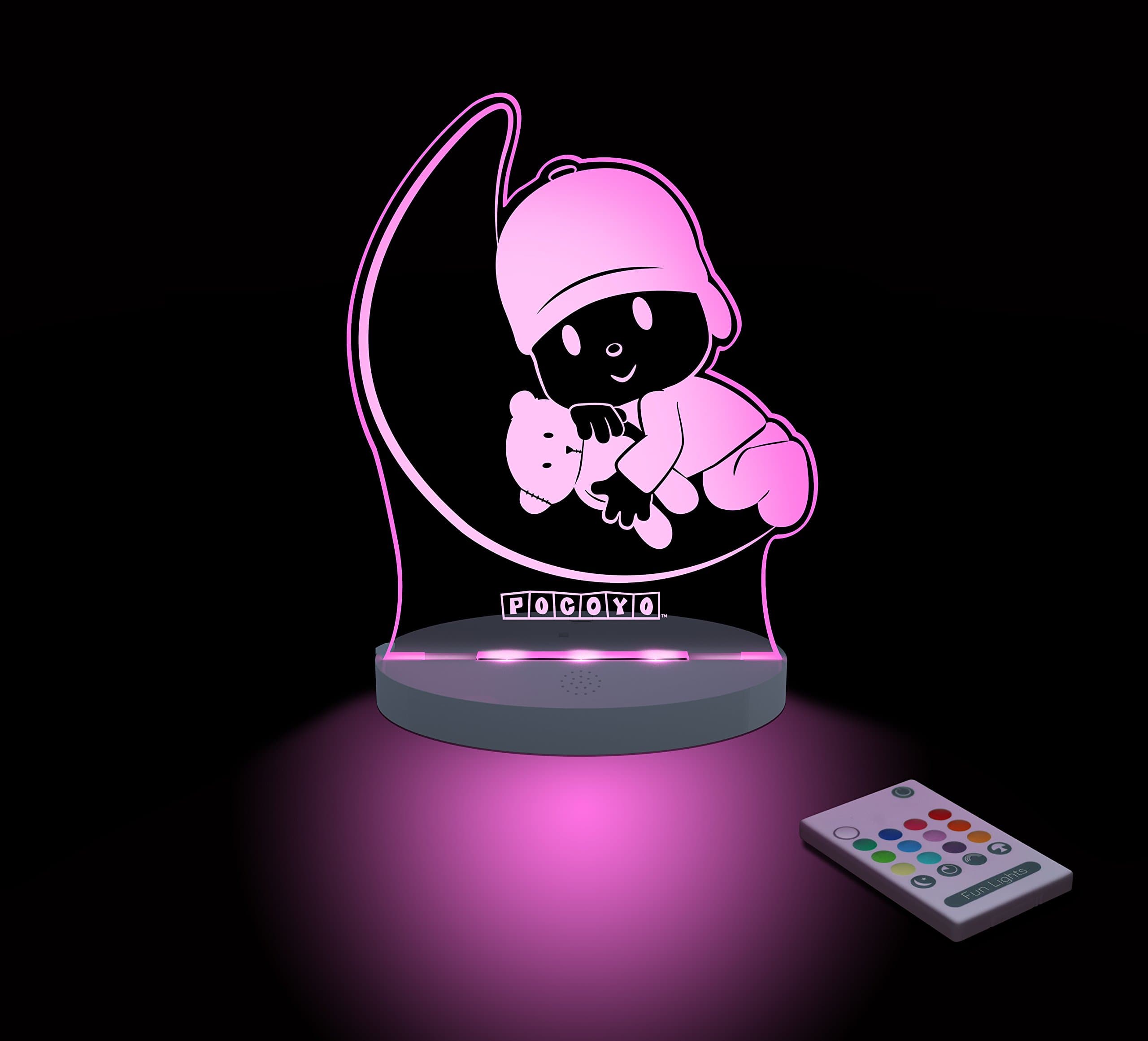 FUNLIGHT Pocoyo Moon LED Night Light with Remote Control. Choose Colours, dimmer, Set Timer, auto Colour and More!
