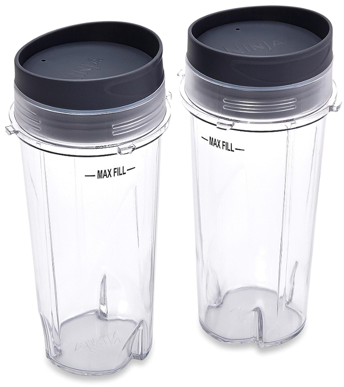 Nutri Ninja Blender Cup Blender Cup - 2 Pack - 16 Oz. Single Serve To Go Cups With Lids. Fits Ultima And Professional Series (2 Pack) Black