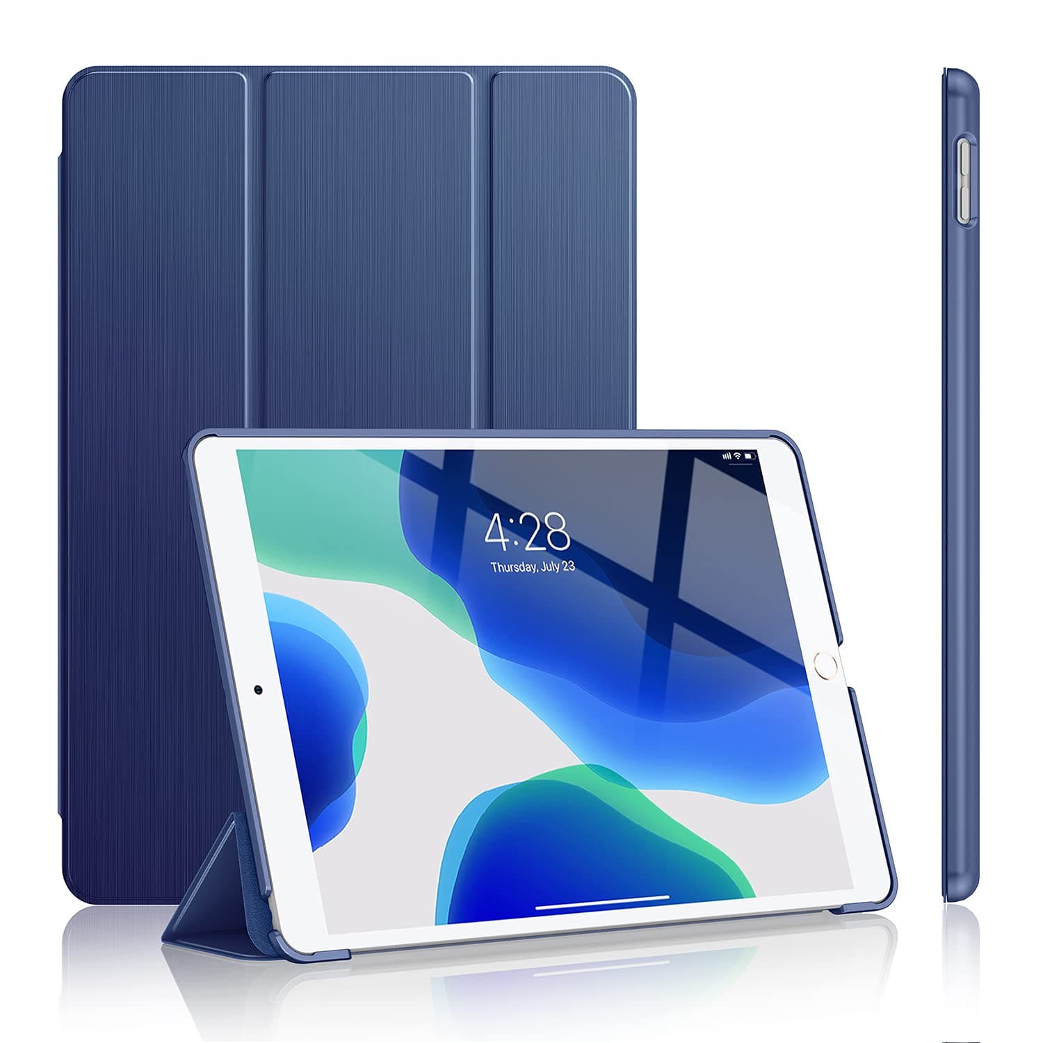 Soke Case for iPad 9th/8th/7th Generation 2021/2020/2019, [Slim Trifold Stand + Auto Wake/Sleep], Premium Protective Hard PC Back Cover for Apple iPad 10.2 Inch (Navy)