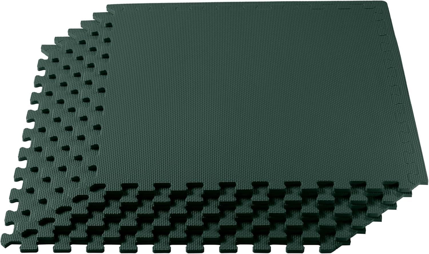 3/8" Thick Multipurpose EVA Foam Exercise Floor Mat, Interlocking Tiles, Anti-Fatigue for Home or Gym