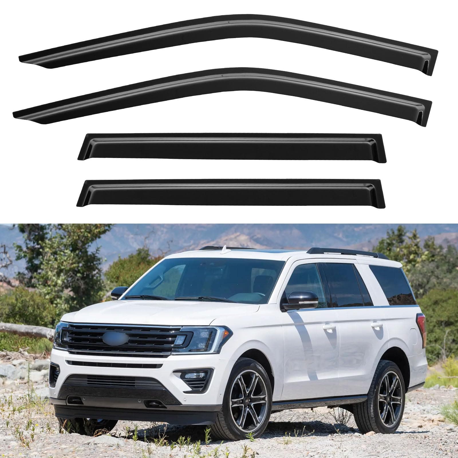 Window Visors Rain Guards Shield for 2018-2024 Ford Expedition, Window Wind Deflectors Vent Shades for Expedition 18 19 20 21 22 23 24