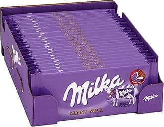 Milka Chocolate Bar Alpine Original Chocolate bar 24 x100g Chocolates Bar Box Milk chocolate Full Box