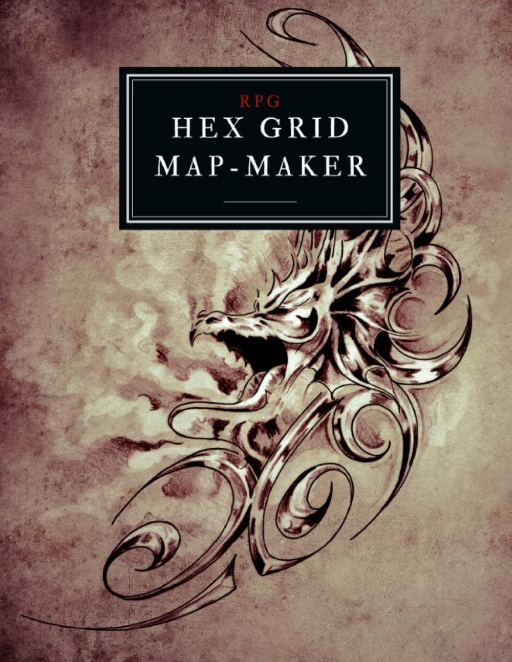 RPG Hex Grid Map-Maker (LARGE): 200 pages of hex-grid map paper to build your world and DND hex battle map
