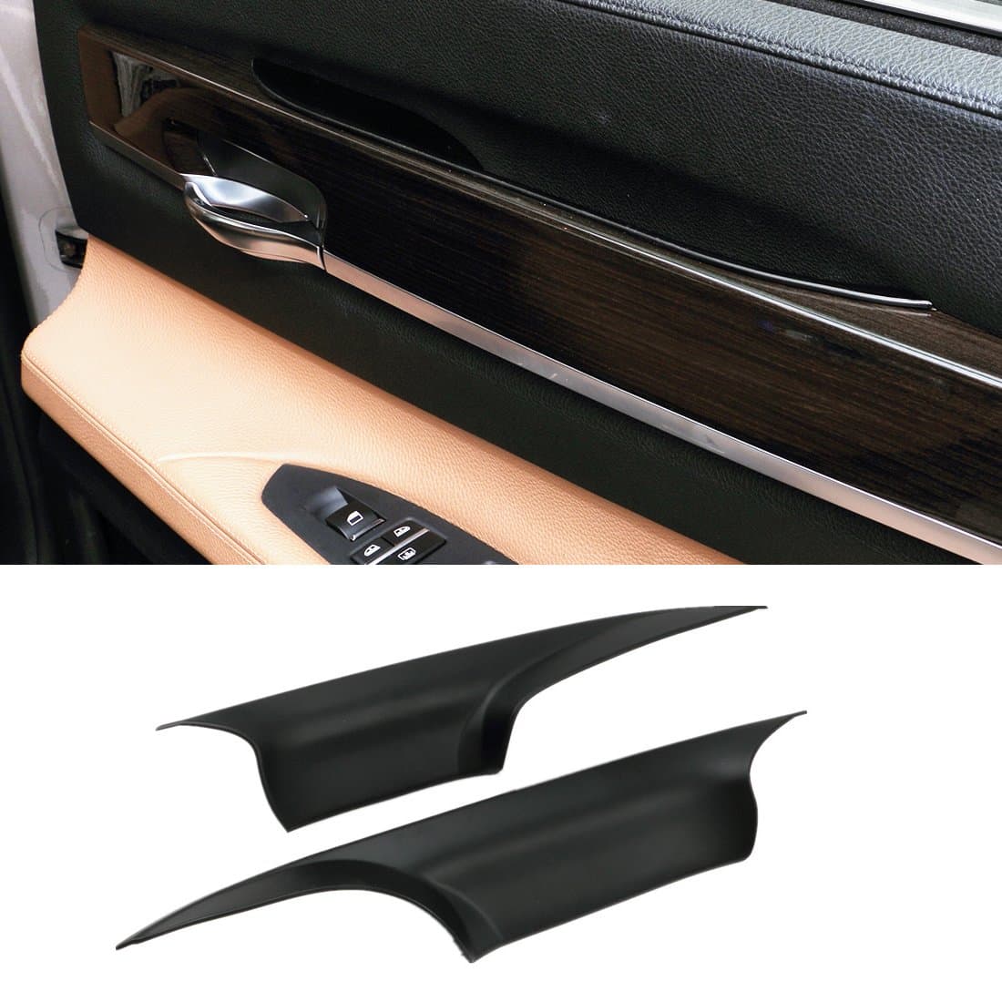 Jaronx Compatible with BMW 7 Series Door Pull Handle Covers,Left Front and Right Front F01/F02 Door Handle Cover 7 Series Door Panel Trim (Compatible with BMW 730 740 750 760 F01/F02 2008-2014)