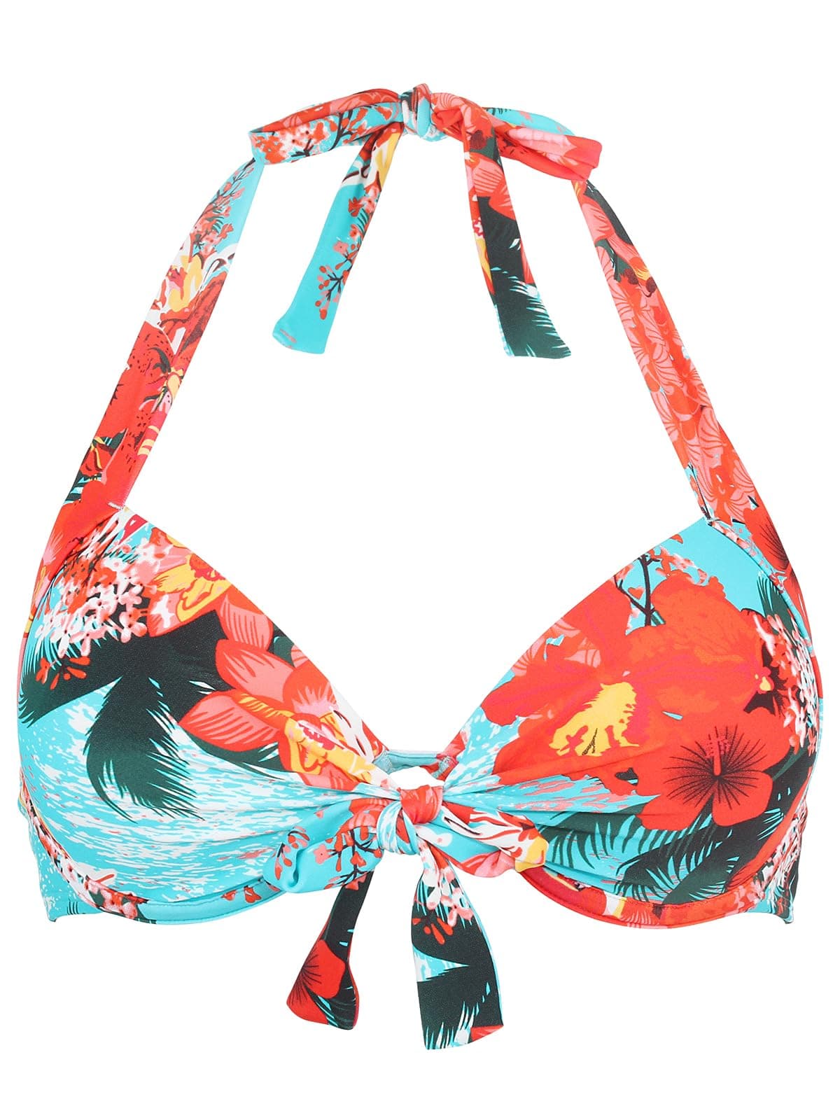 Women's Push Up Bikini Top Knot Front Underwire Bathing Suit