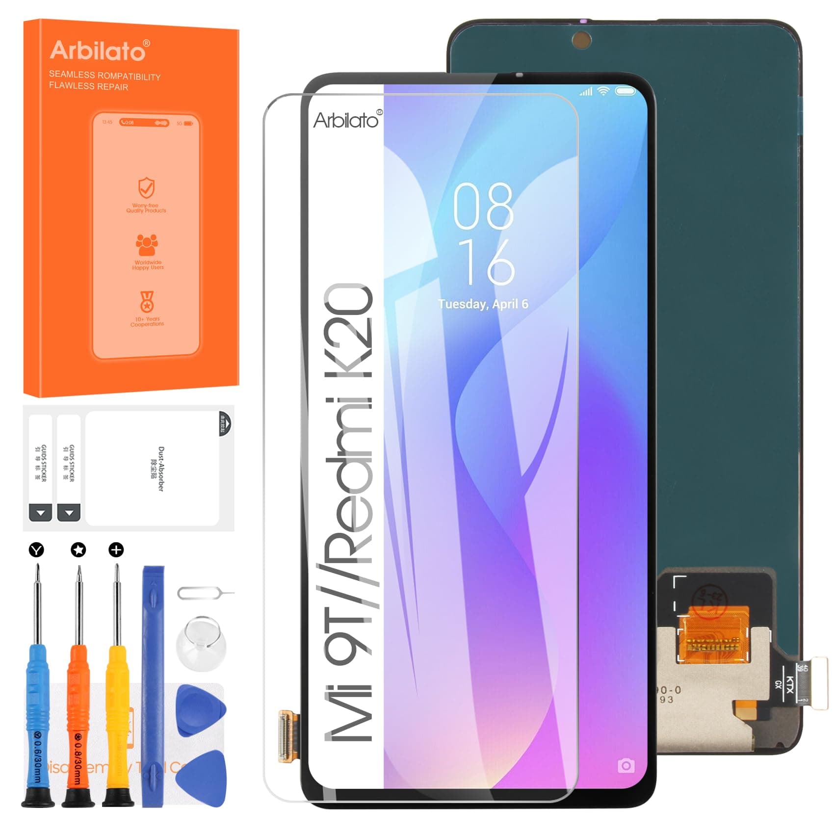 OLED Screen for Xiaomi Mi 9T Screen Replacement for Xiaomi Mi 9T Pro LCD Screen for Redmi K20 Touch Display Digitizer Assembly for Redmi K20 Pro Repair Parts（with Figerprint Function）