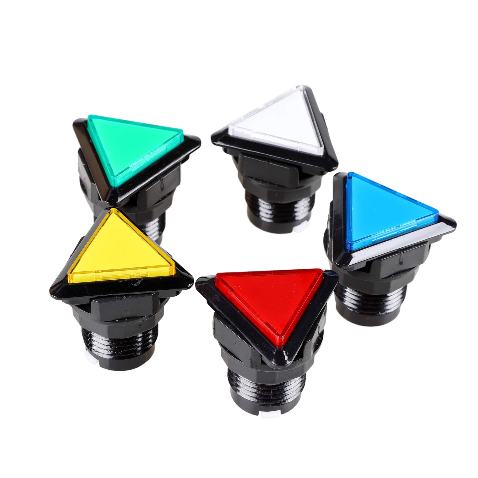 EG STARTS 5X Arcade Buttons Triangle LED Illuminated Push Button Switch for Arcade Coin Machine Operated Games