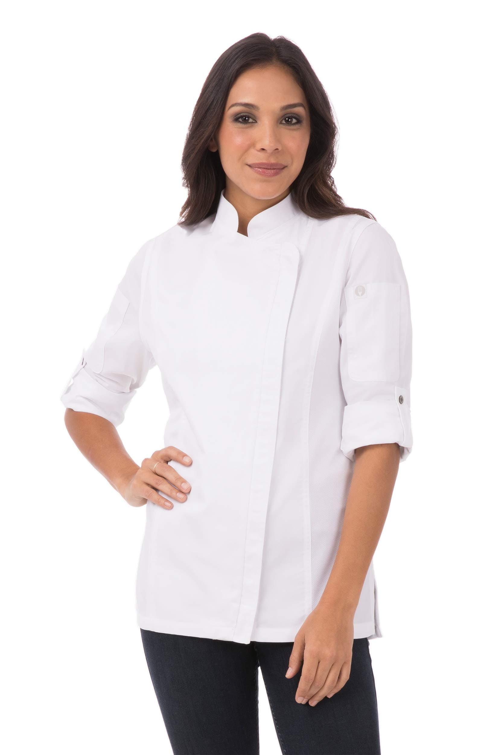 Women's Hartford Chef Coat, White, Medium