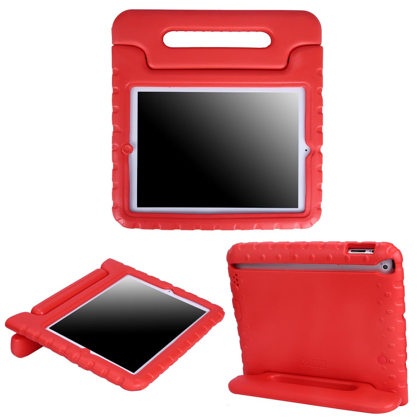 HDE iPad 2 3 4 Case for Kids - Shock Proof Bumper Heavy Duty Protective Cover Handle Stand for Apple iPad 2nd 3rd 4th Generation Tablet (Red)