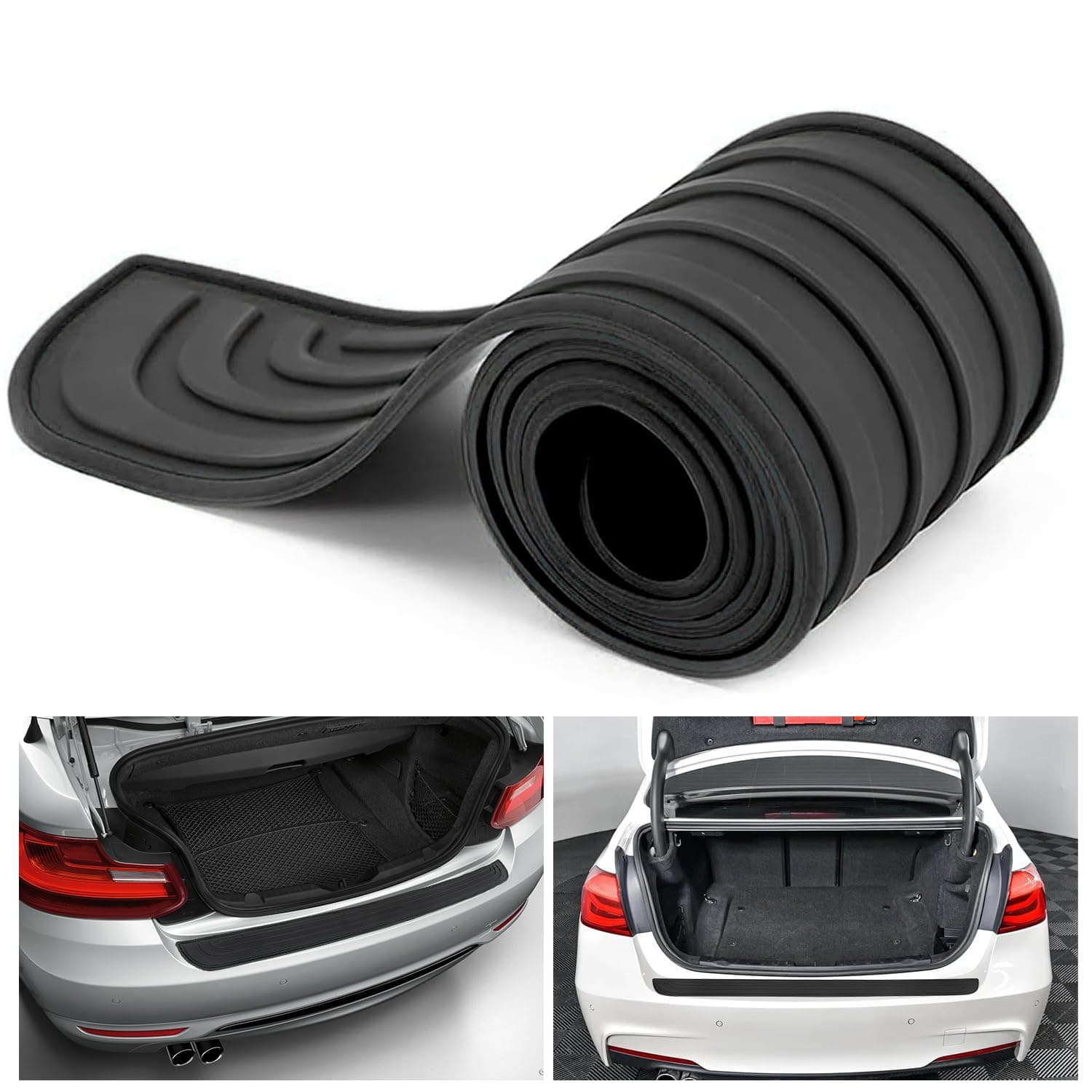 Esteopt Car Rear Bumper Protector,Universal Rear Bumper Guard Protector for Car,Anti-scratch Rubber Rear Bumper Protector Cover,bumper protector strip for Car Pickup Truck SUV(36" *2.7"Black)