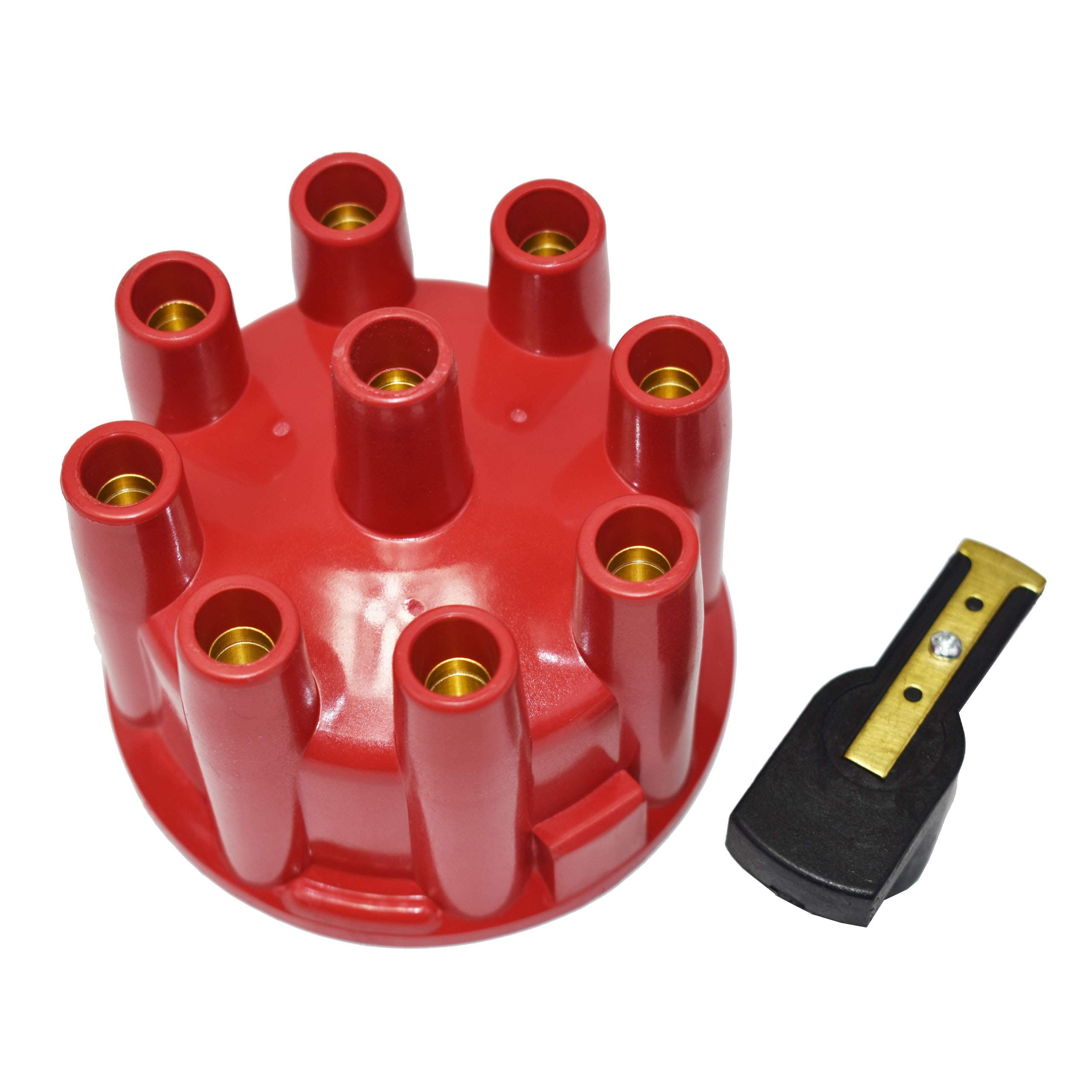 A-Team Performance Pro Billet and Ready to Run R2R Cap and Rotor - Kit 8-Cylinder Female Fits A-Team Ready to Run Distributors (Red)