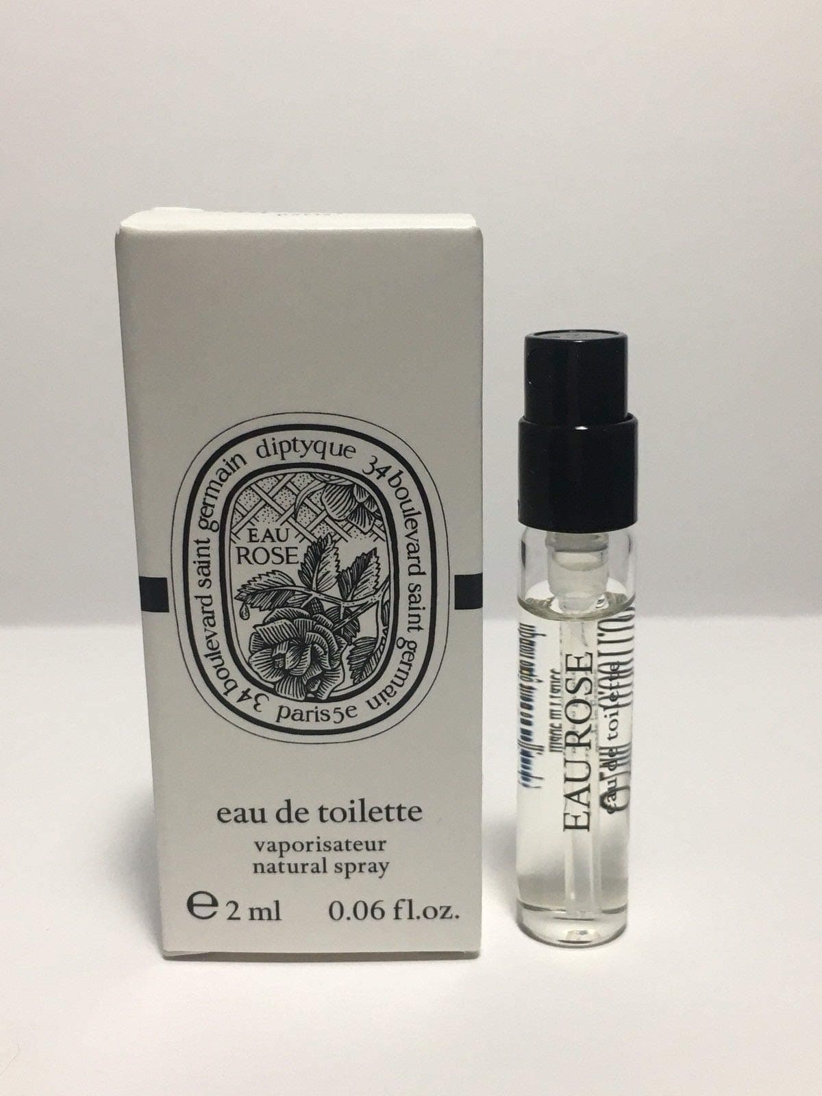 Eau Rose Eau de Toilette Natural Spray Sample Size, 2 ml/0.06 oz