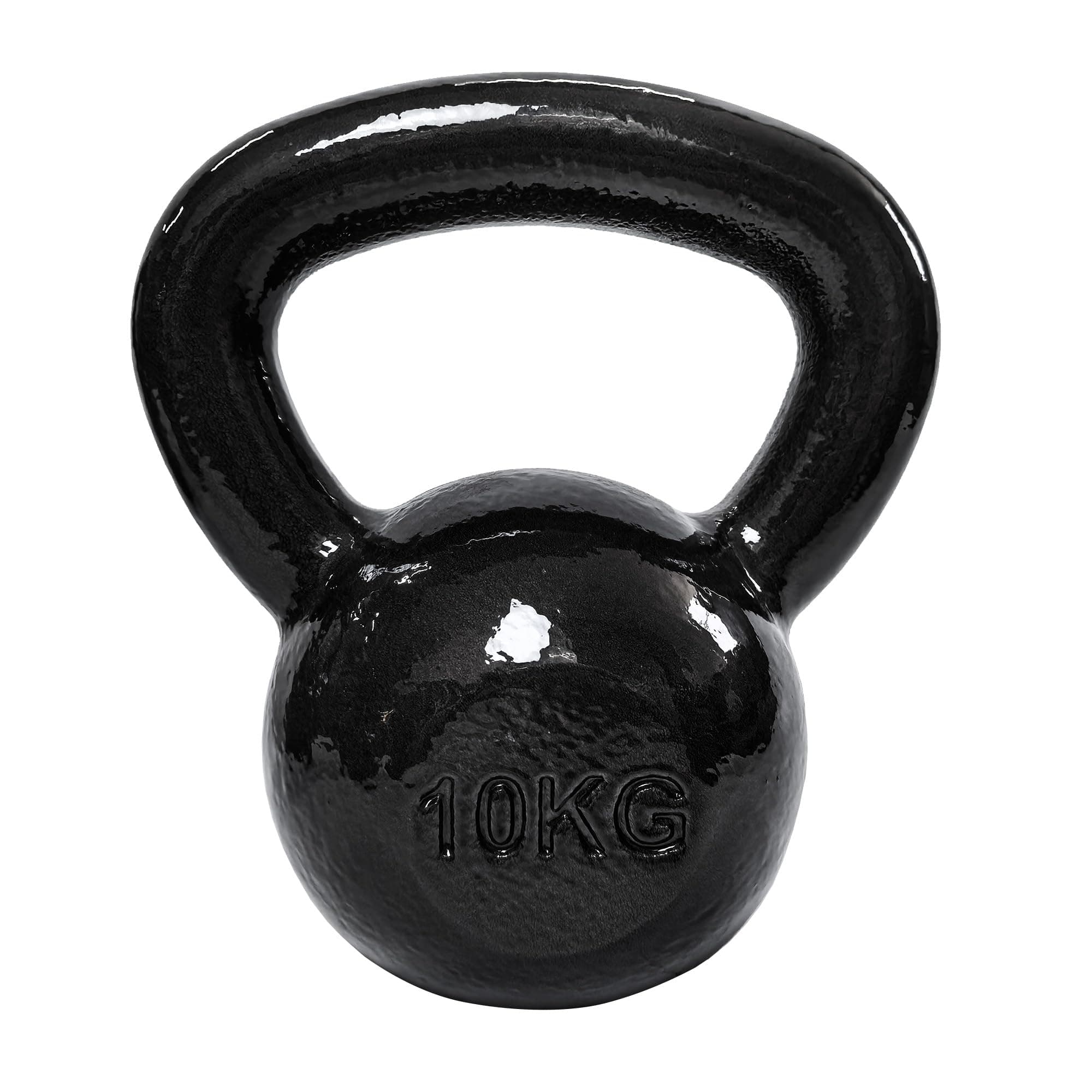 Amazon Basics Kettlebell - Cast Iron Resistance Training Weight with Textured Wide Grip Handle - Painted Finish - Black
