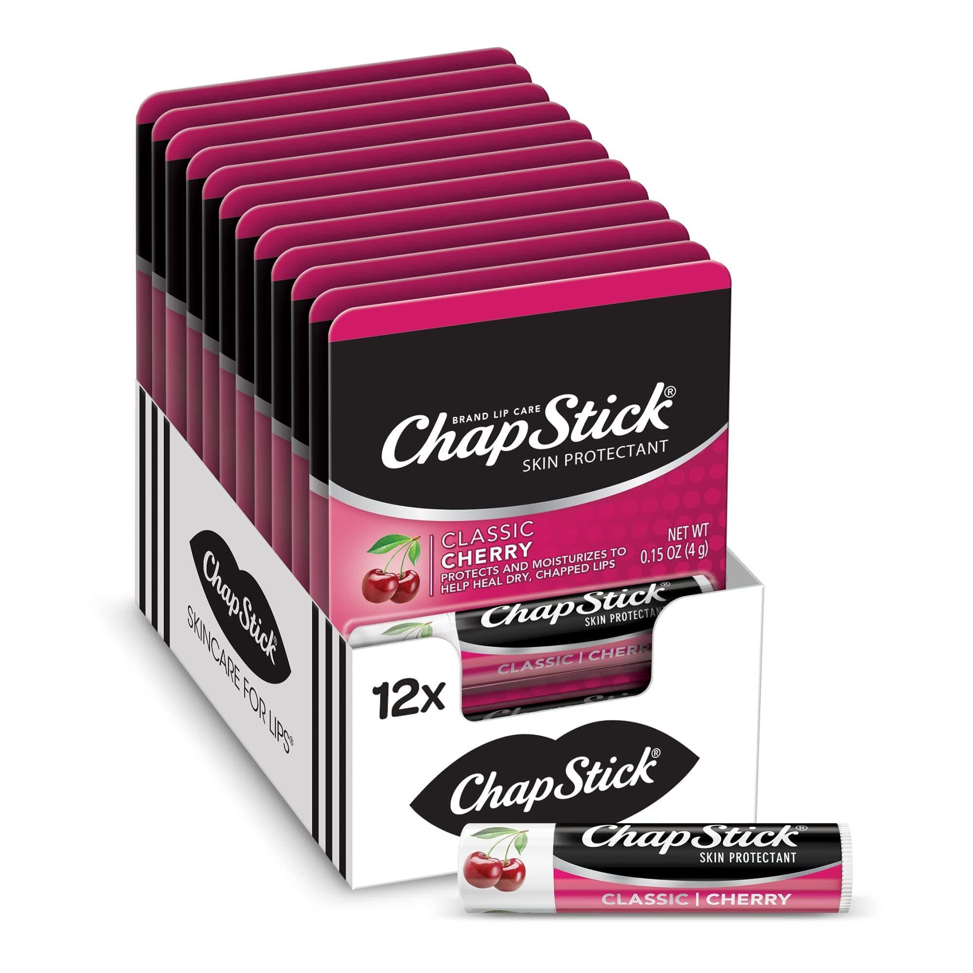 Classic Cherry Lip Balm Bulk Pack - 12 Count, 0.15 Oz Each