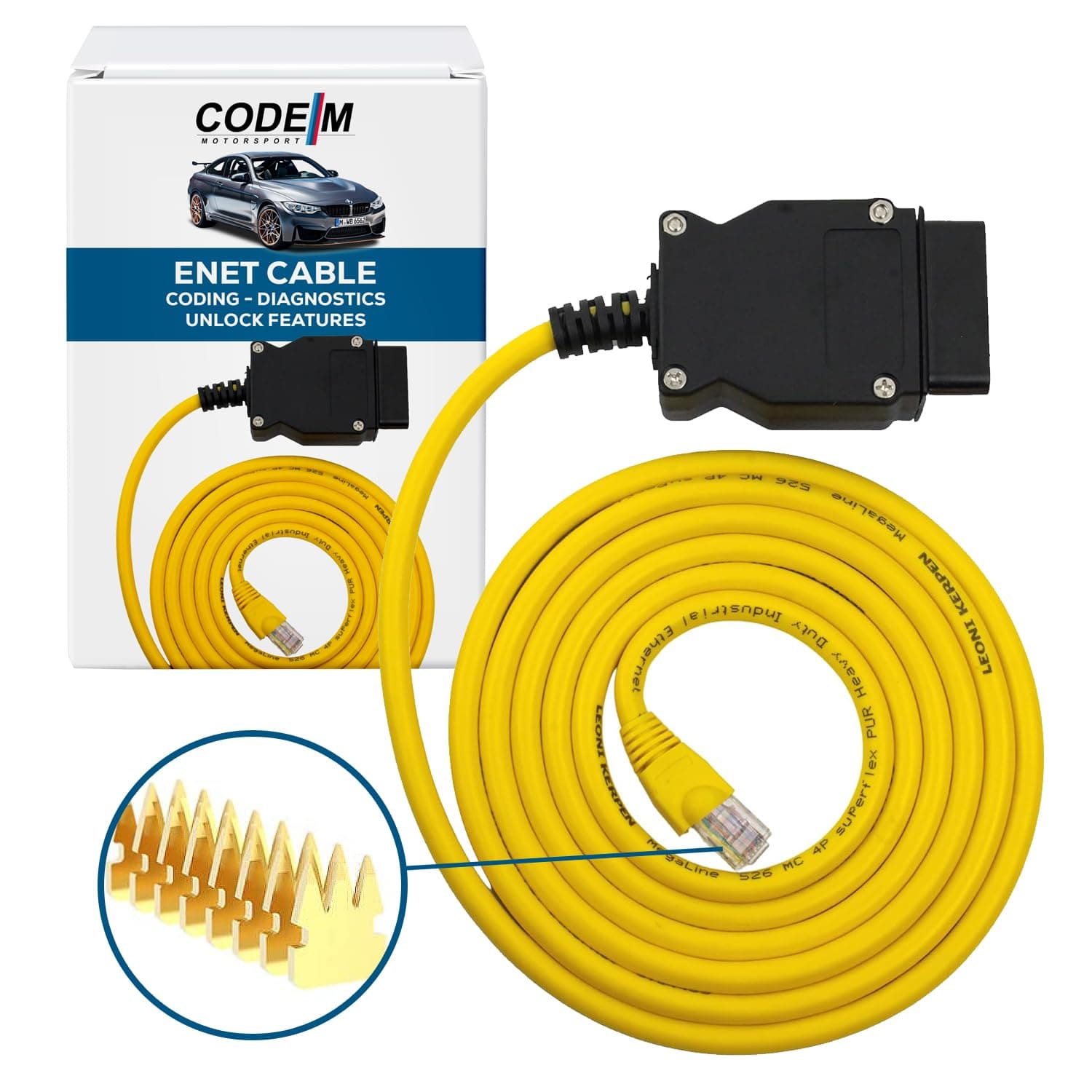 Reloot Code M ENET OBD2 Cable for BMW F- Series Coding | E SYS ISTA+ ICOM Bootmod3 Bimmercode Compatible | Heavy Duty Cable