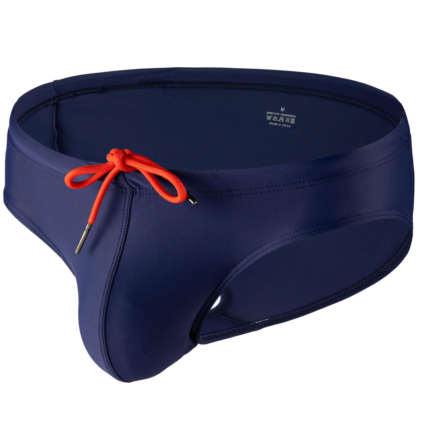 Mens Solid Swim Briefs Drawstring Bikini Sport Swimsuit