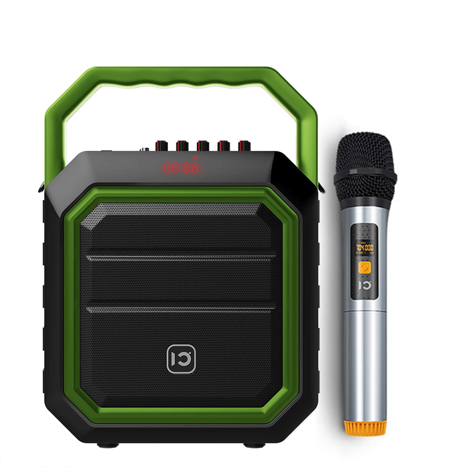 Portable Pa System Speaker with Wireless Handheld Microphone Voice Amplifier Sound Amplification Megaphone Karaoke Player Amp for Classroom, Conference, Parties, BBQ, Outdoor Activities, etc