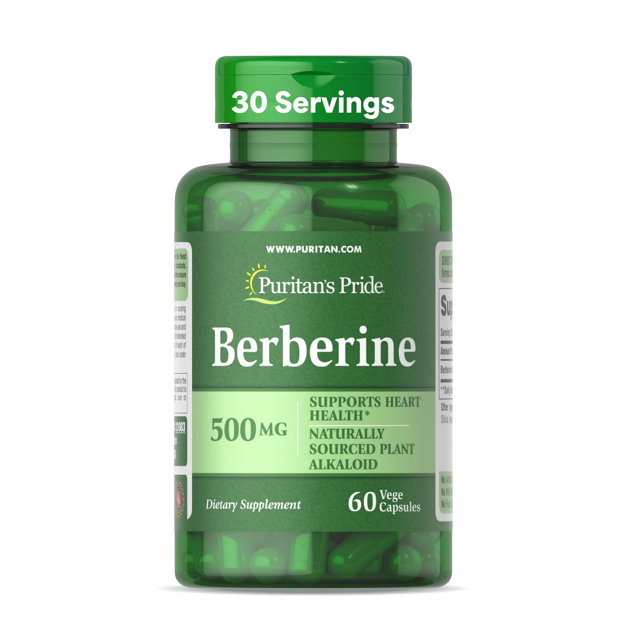Puritan's Pride Berberine 500 mg, 60 Capsules