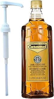 Starbucks Authentic Flavoring Syrup for Coffee and Tea with White Pump (Caramel), 33.8 Fl Oz (Pack of 1)