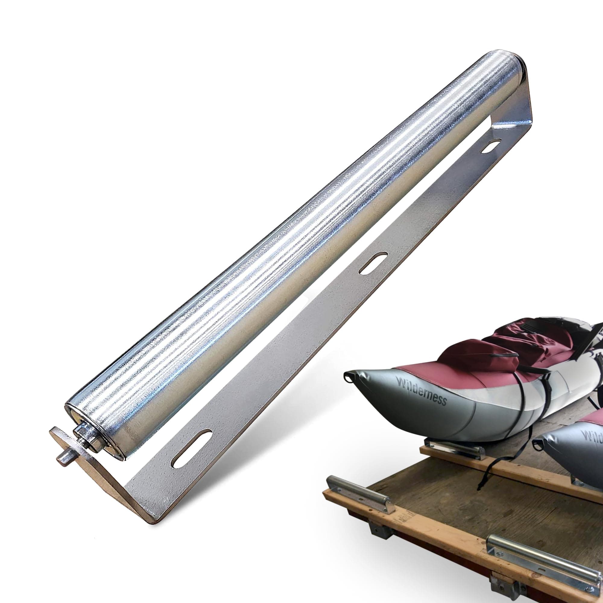 Ultimation Pack of 1 | 10" Long Roller & Bracket Set |1.5" Diameter | Galvanized Steel | Industrial Use | Easy Install | Reliable & Sturdy for Your Conveyor Needs | Can Be Used As Kayak Roller Loaders