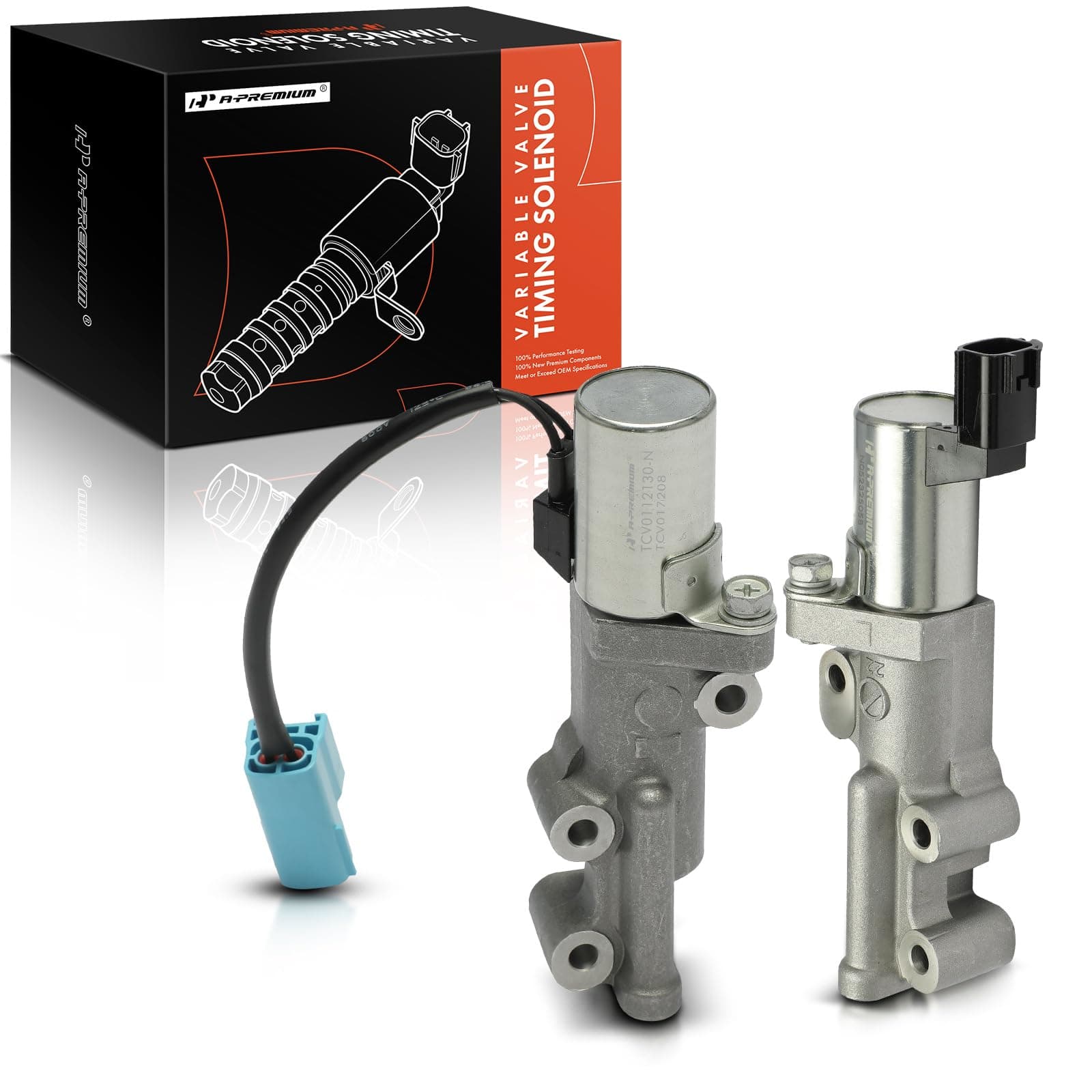 A-Premium 2-PC Left and Right Engine Variable Valve Timing (VVT) Solenoid Compatible with Nissan Pathfinder 2001-2004 & Infiniti QX4 2001-2003, 3.5L, Replace# 237964W01A, 37964W000