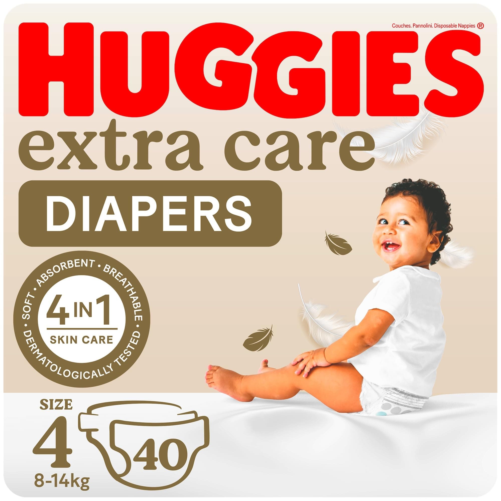 Extra Care, Size 4, 8 -14 kg, Value Pack, 40 Diapers