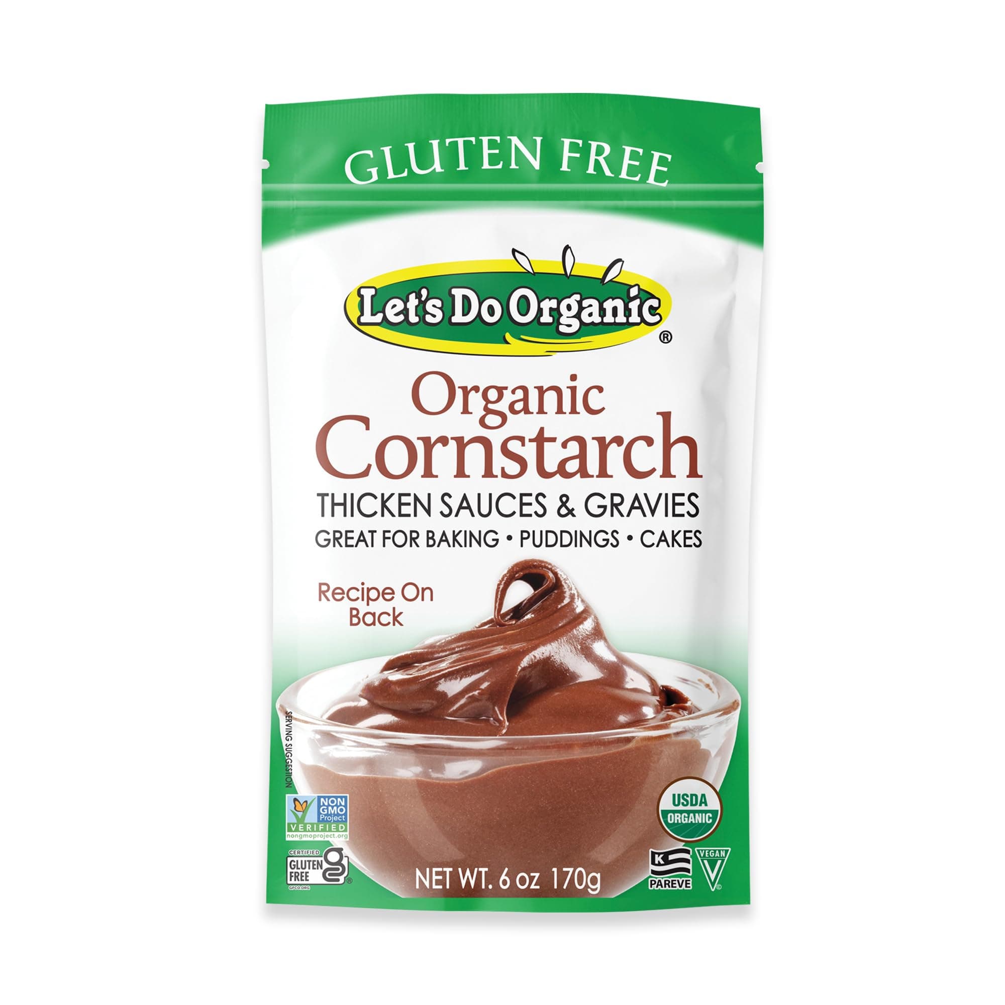 Let's Do Organic Corn Starch - Cooking Cornstarch, Organic Corn Starch, Cornstarch Powder, Gluten Free GMO Corn Starch - 6 Ounces (Pack of 6)