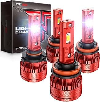 H11/H9/H8 9005/HB3 Bulbs Combo, 1000% 96000LM Super Bright 6500K Cool White H11 9005 Fog Lights with Cooling Fan, IP68, 60000HRS Long Lifespan, Plug-N-Play, Pack of 4