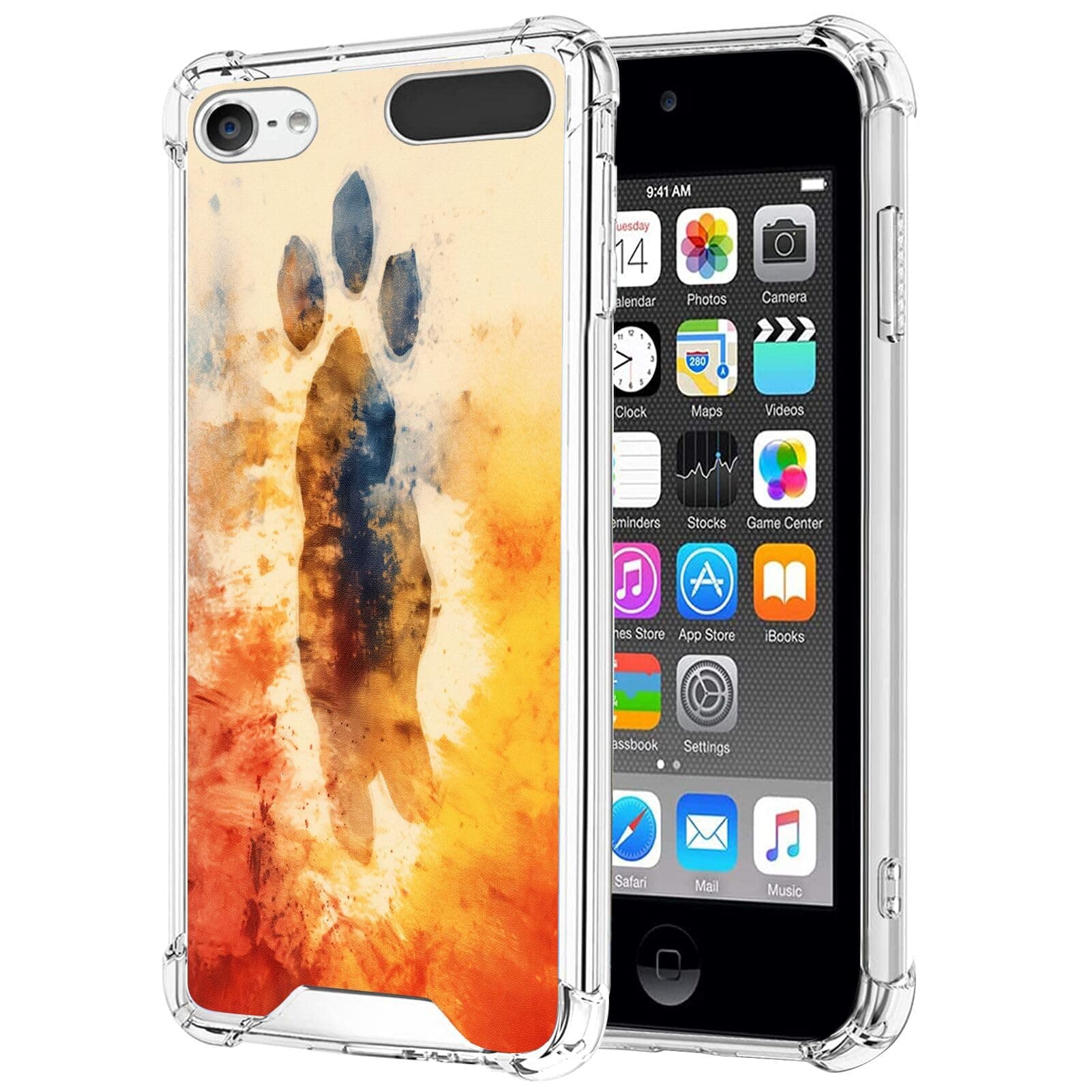 Clear Case for iPod Touch 5/6/7 with Designer cat-Art cc153 Silicone TPU