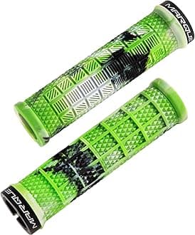 MARQUEMARQUE Grapple MTB Grips - Mountain Bike Grips with Single Lock On Collar for Handlebar, for BMX, E-Bike, Scooter, Beach Cruiser & Most Adult Bicycle Handlebar, Anti-Slip & Comfortable