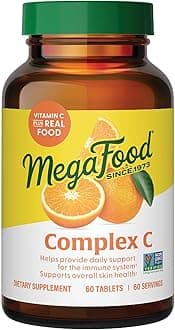 Complex C - Immune Support - A Daily Dose of Vitamin C Delivered With Real Food - Vegan - Non-GMO - Gluten Free, Made Without 9 Food Allergens - 60 Tabs