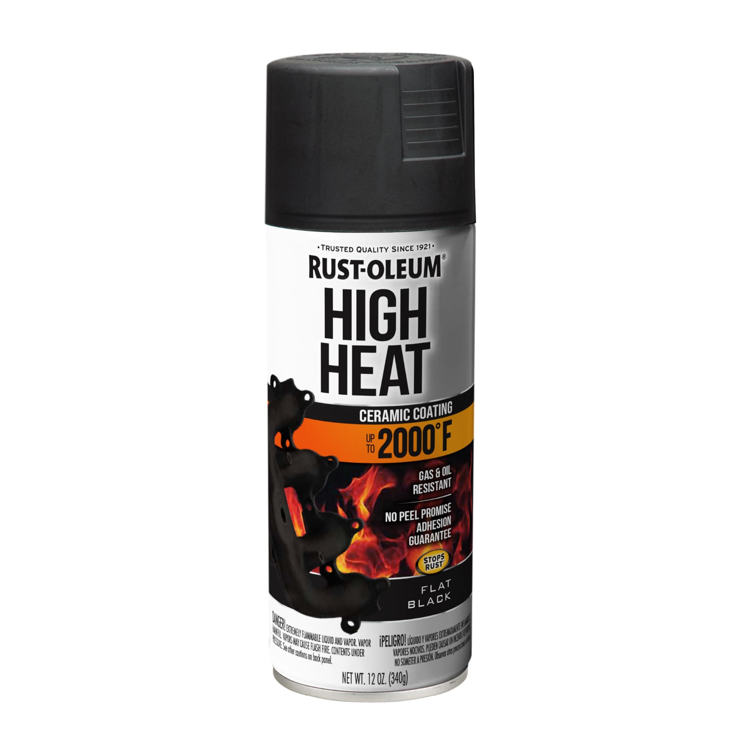 Rust-Oleum 248903 Automotive High Heat Spray Paint, 12 oz, Flat Black