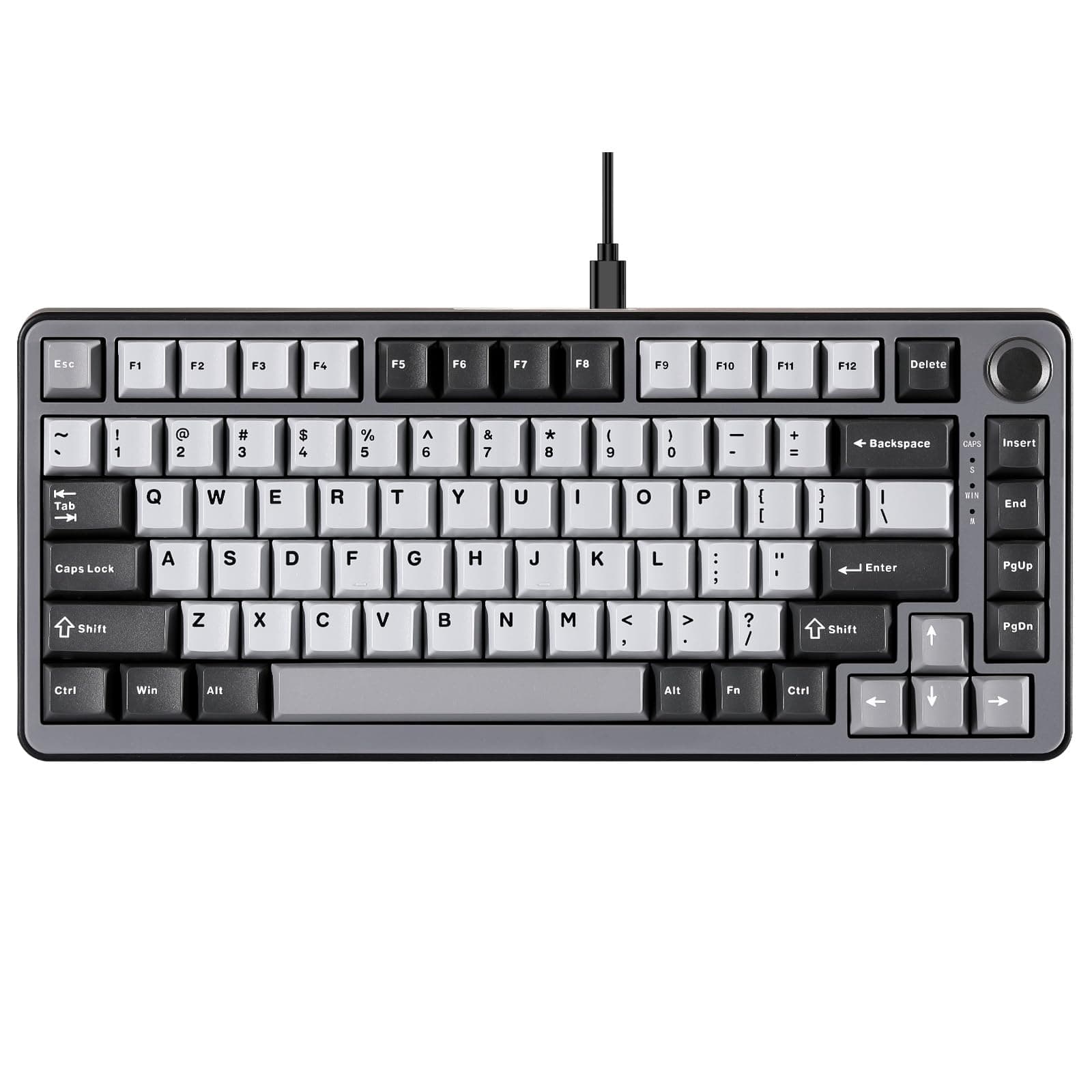 RT75 Rapid Trigger Gaming Keyboard,Hall Effect Magnetic Switch,Adjustable Actuation Esports,75% TKL Layout with Knob,RGB Backlit, PBT Keycaps for Mac/Win (Black, Magnetic Switch)