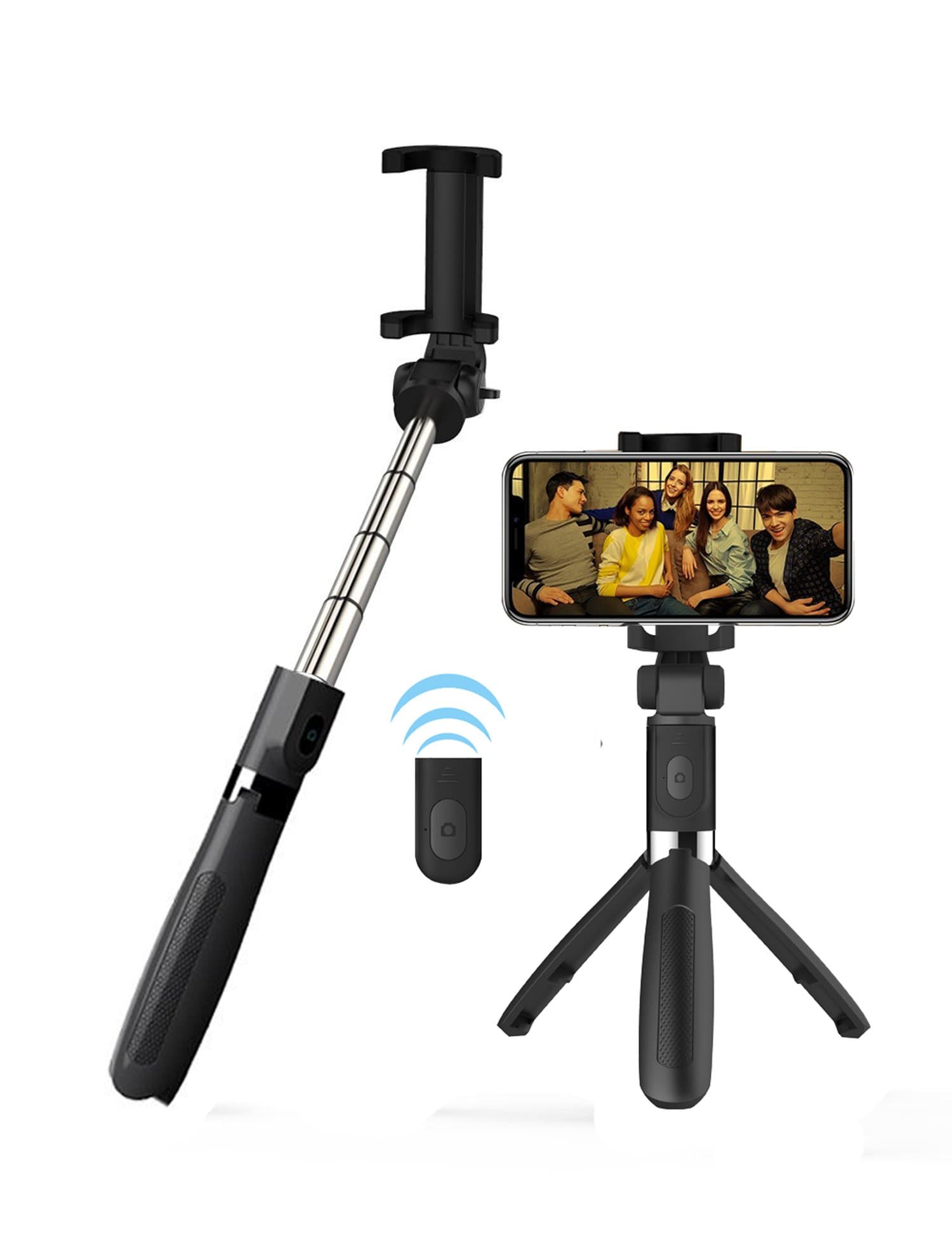 Alptoy Selfie Stick Bluetooth, Extendable Selfie Stick with Wireless Remote and Tripod Stand Selfie Stick for iPhone X/iPhone 8/8 Plus/iPhone 7/iPhone 7 Plus/Galaxy Note 8/S9/S9 Plus/S8