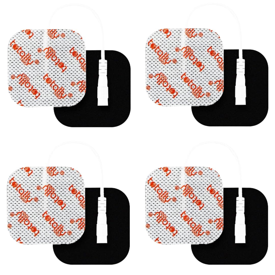 4 Square Self-Adhesive Replacement TENS/EMS Electrode Pads Reusable for Most Tens Machines by Totally Tens