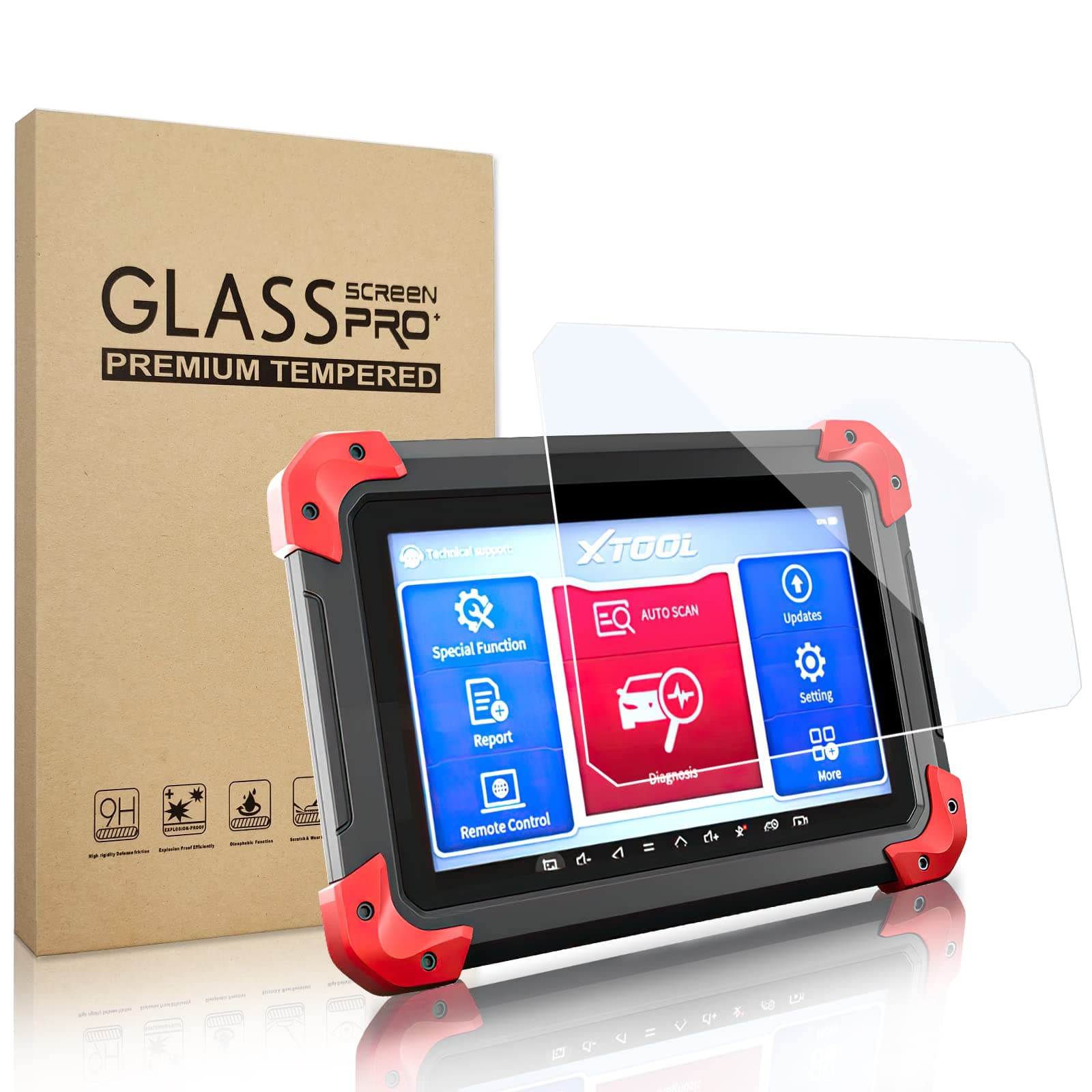 7 Inches Tempered Glass Screen Protector for XTOOL D7/X100 PAD PLUS, Protective Film Replacement for XTOOL D7/X100 PAD PLUS