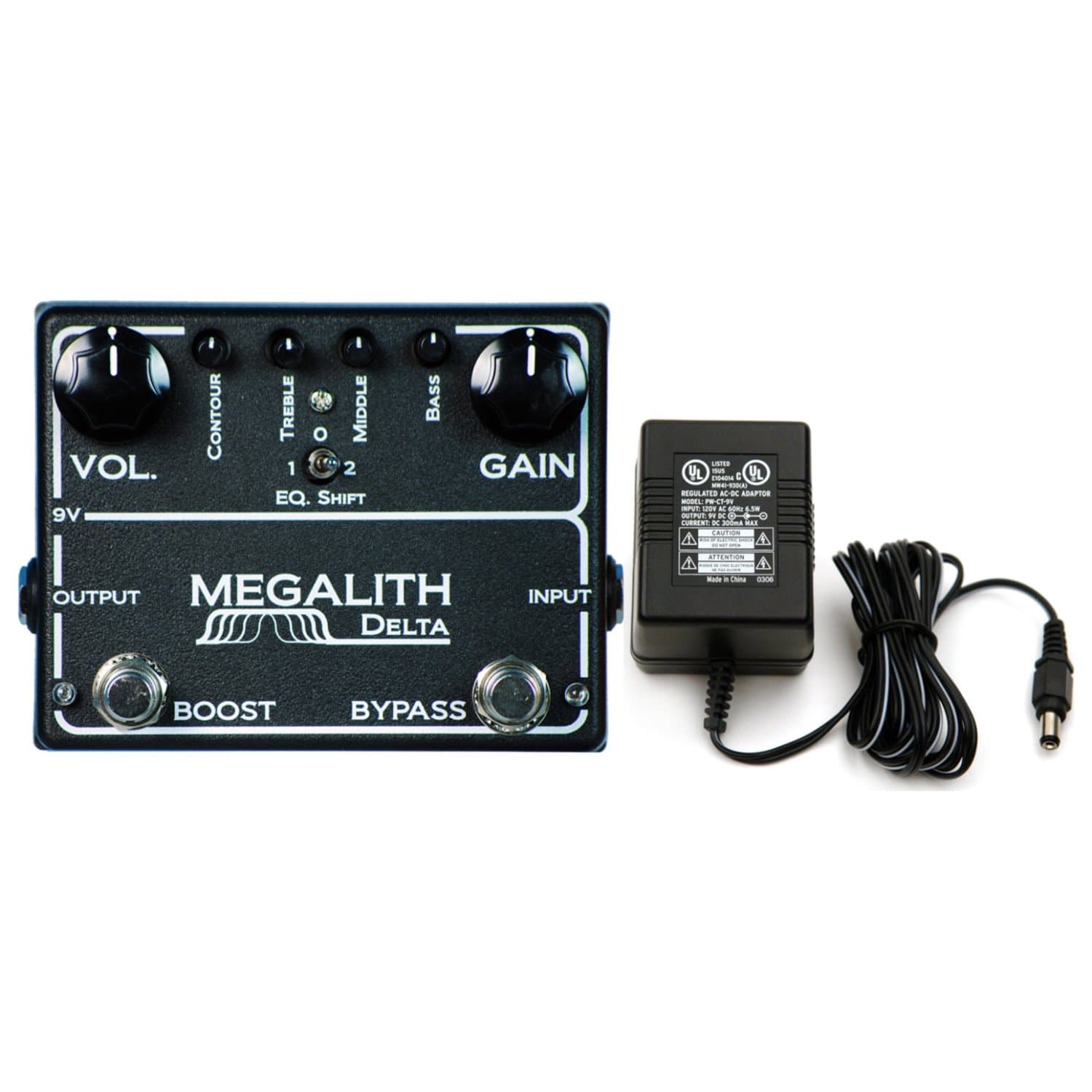 MI Audio Effects Megalith Delta High Gain Distortion v.1 Pedal w/Power Supply