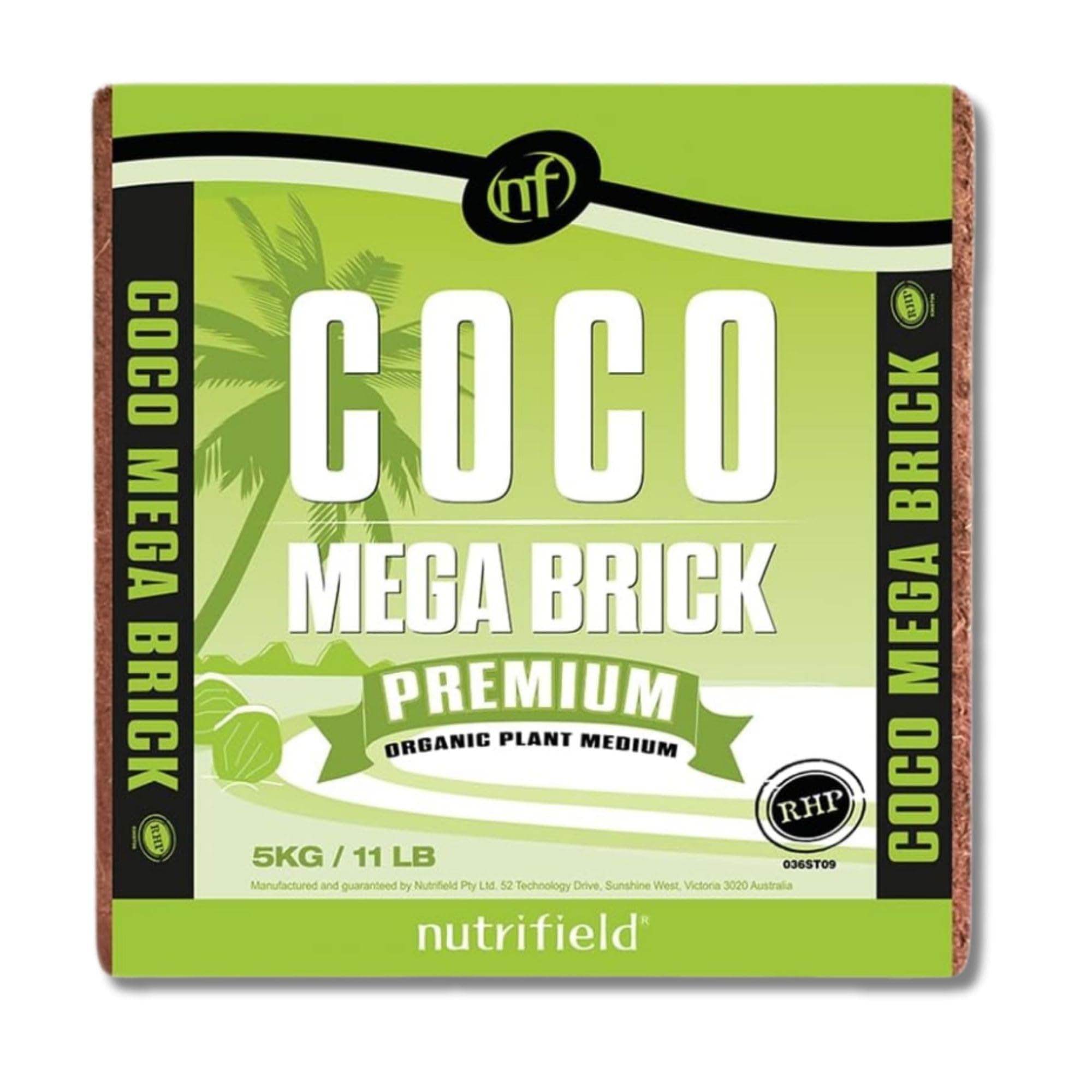 NUTRIFIELD Coco Mega Brick Premium Organic Plant Medium RHP Certified