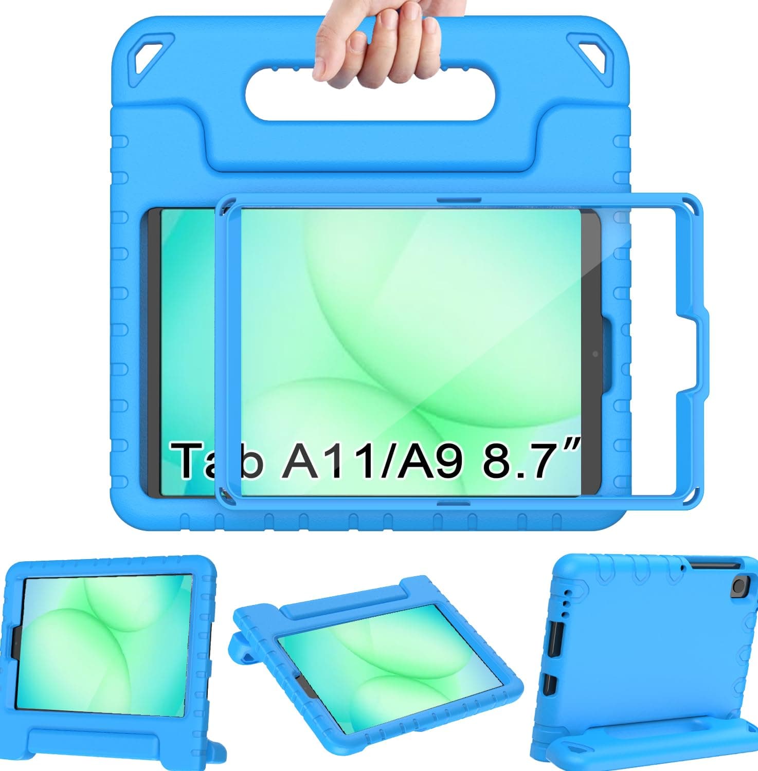 Kids Case for Samsung Galaxy Tab A11 8.7" 2025, Galaxy A9 8.7" 2023 / A7 Lite 2021 Case - with Screen Protector, Shockproof Lightweight Samsung Galaxy Tab A11/A9/A7 Lite Case 8.7 Inch, Blue
