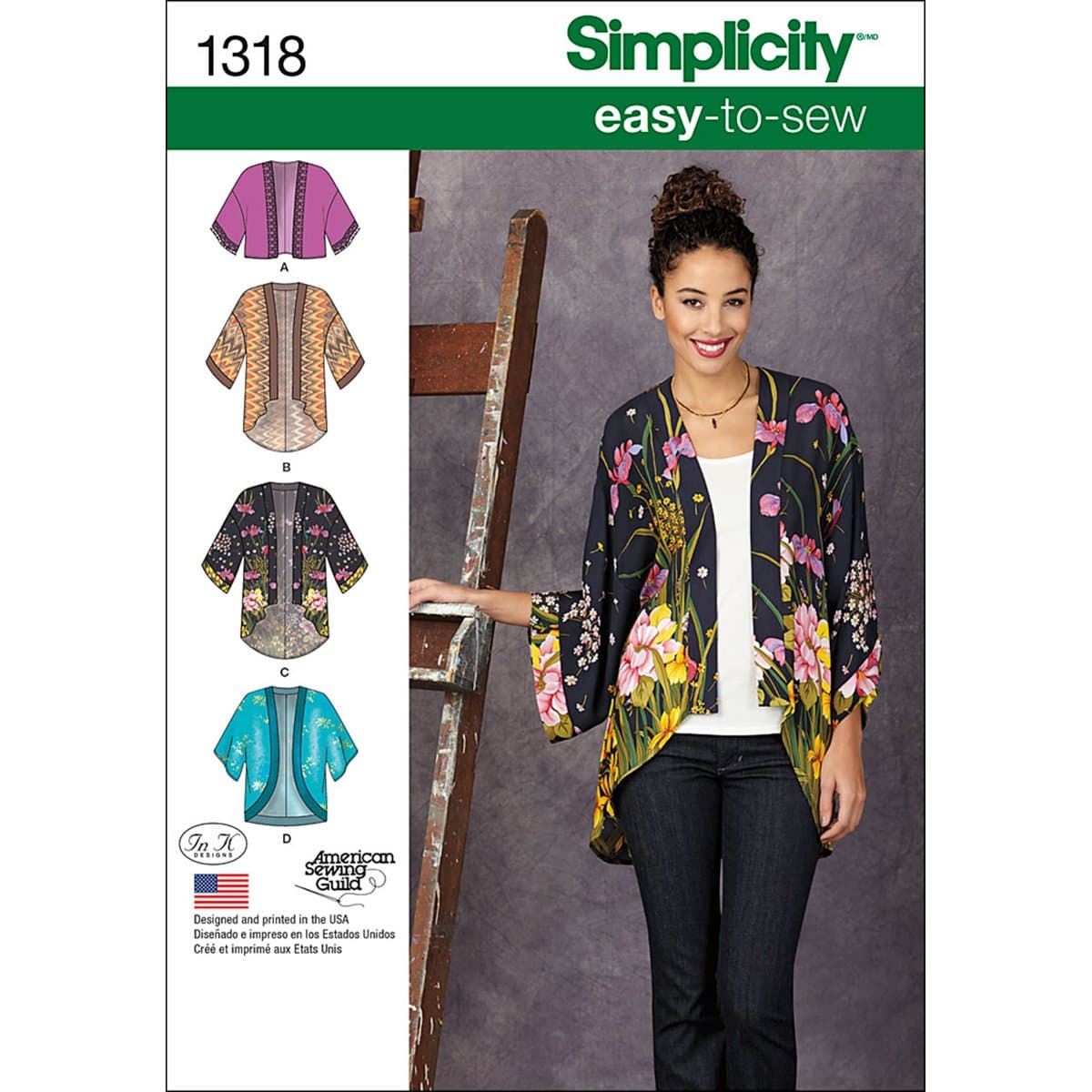 Simplicity Sewing Pattern 1318: Misses' Kimono Jackets, Size A