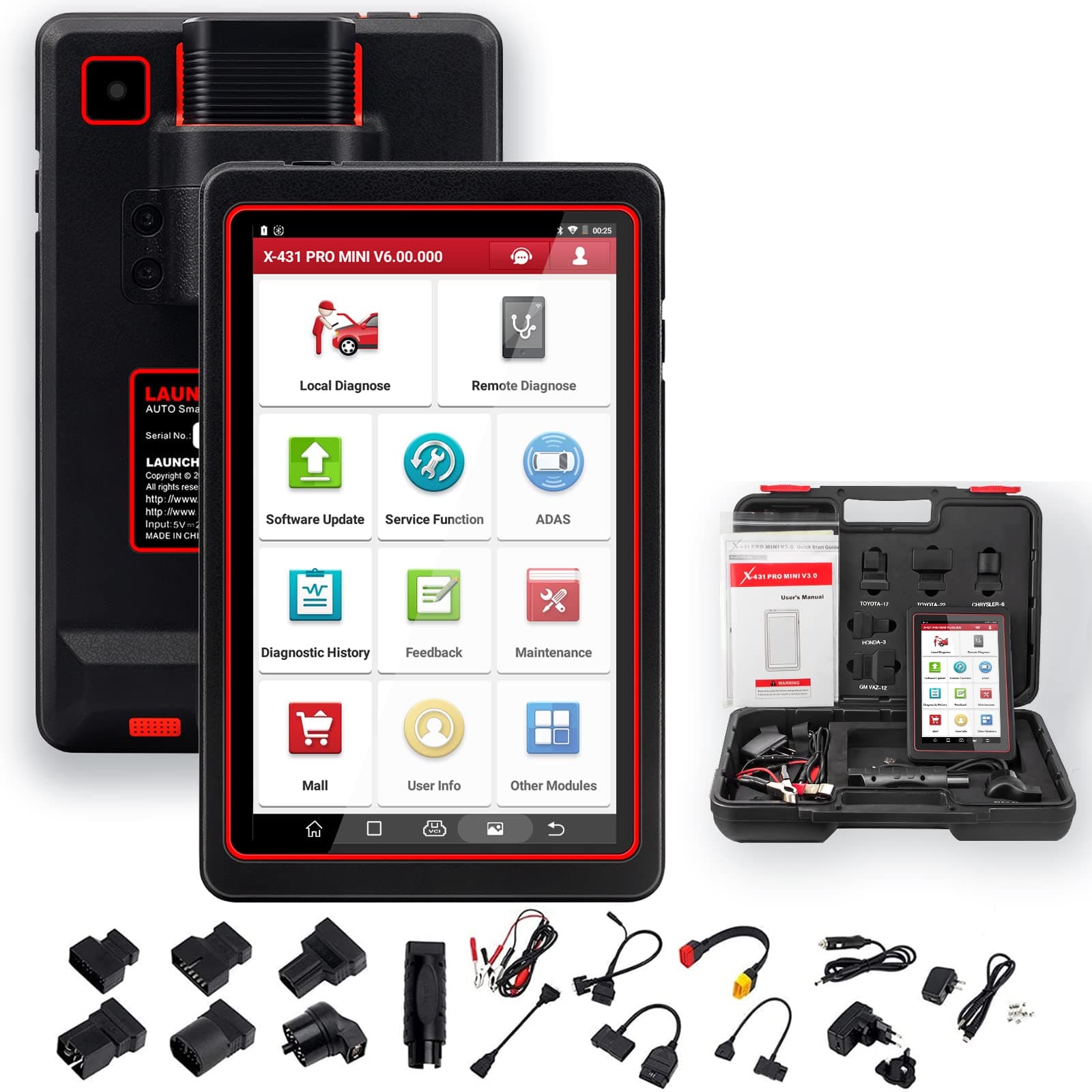 LAUNCH X431 PRO Mini Bi-Directional Scan Tool Full System Scanner,Key Programming,31+ Reset Functions ABS Bleeding,TPMS,EPB,SAS,DPF,BMS,ECU Coding,Injector Coding