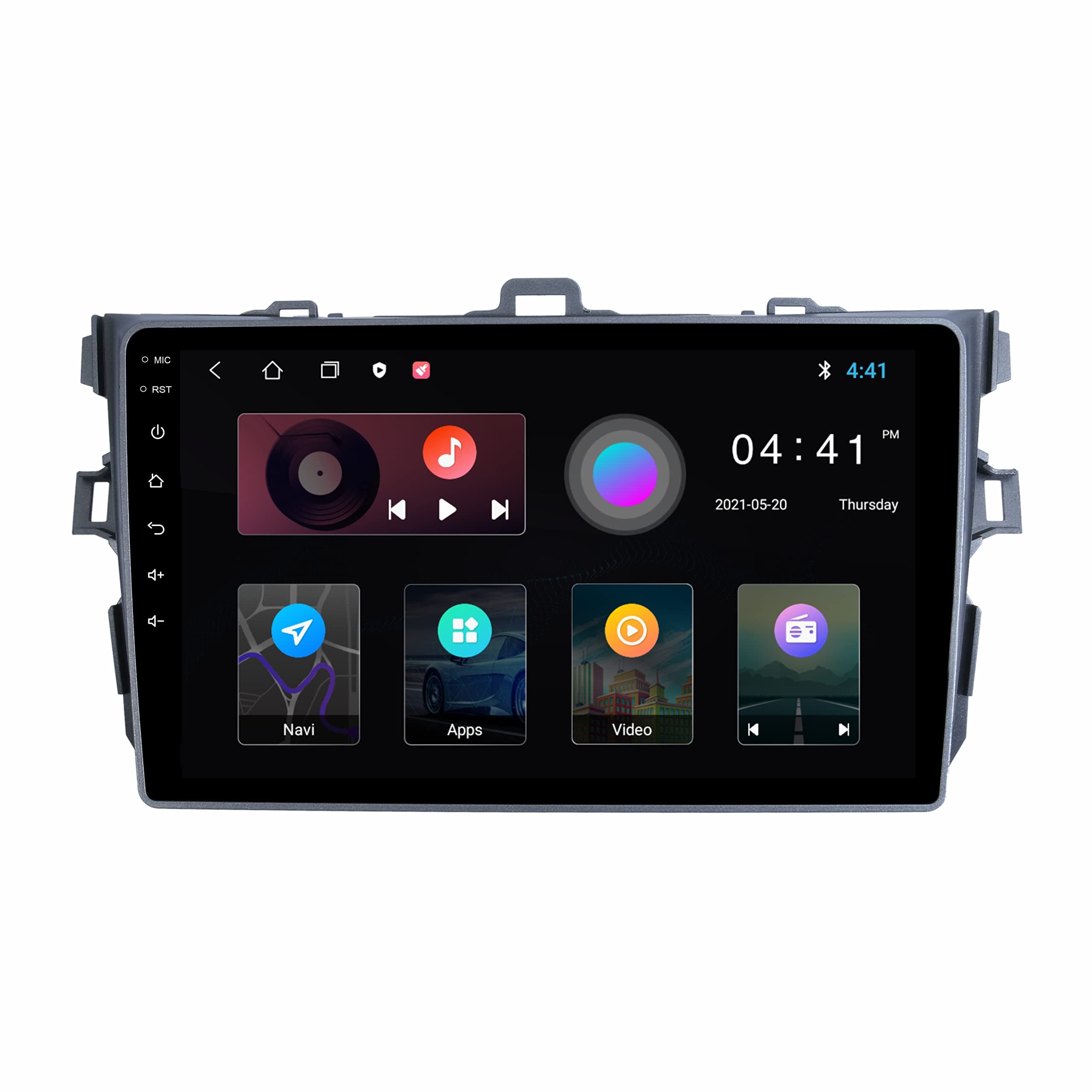 DBASE 9 Inches Advanced Car Radio Receiver Android 10 System Compatible for Toyota Etios | 2GB RAM & 16GB ROM | HD Touchscreen Display | Built-in GPS Navigation | Bluetooth Connectivity