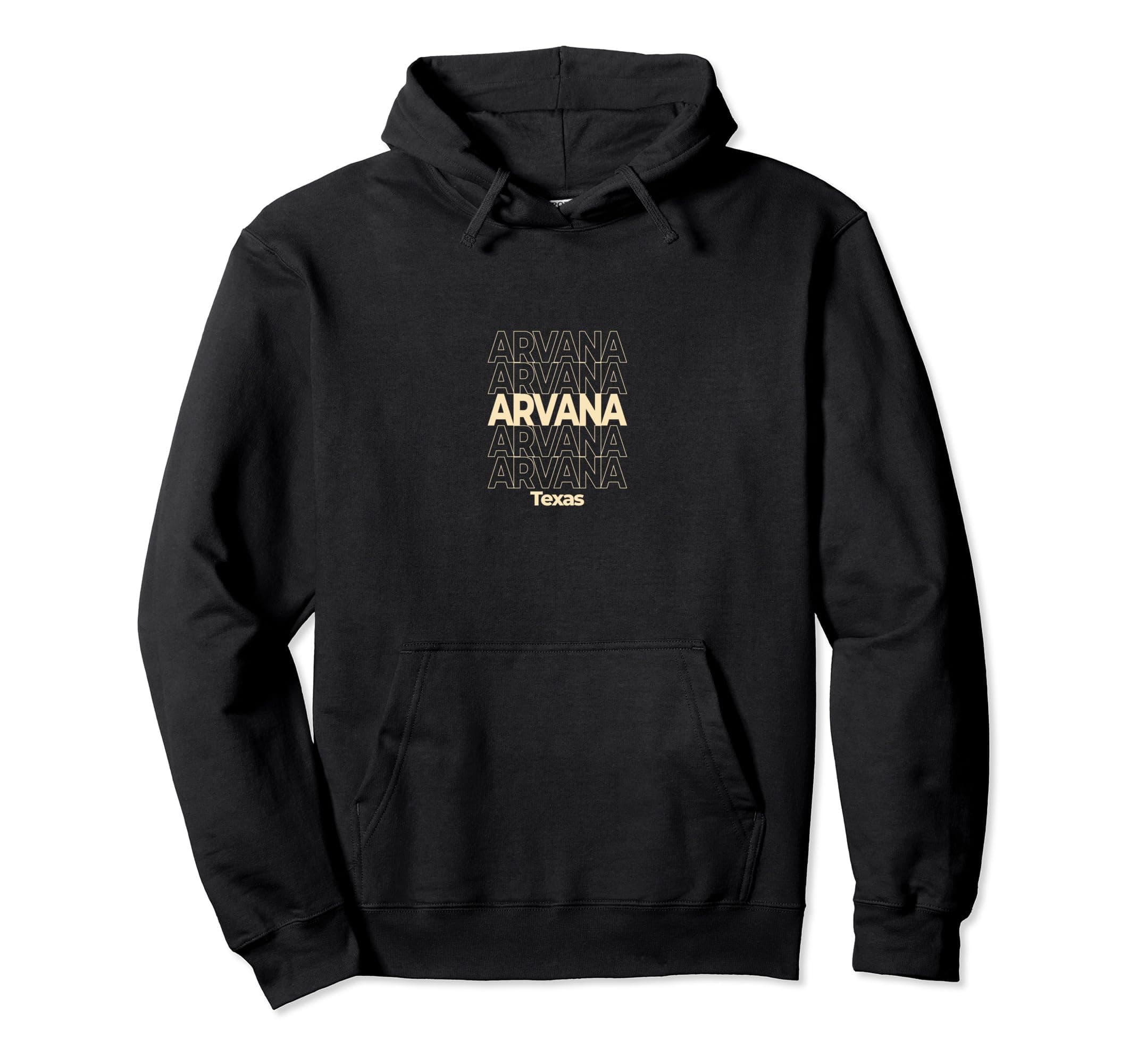 Vintage Arvana, Texas Repeating Text Pullover Hoodie