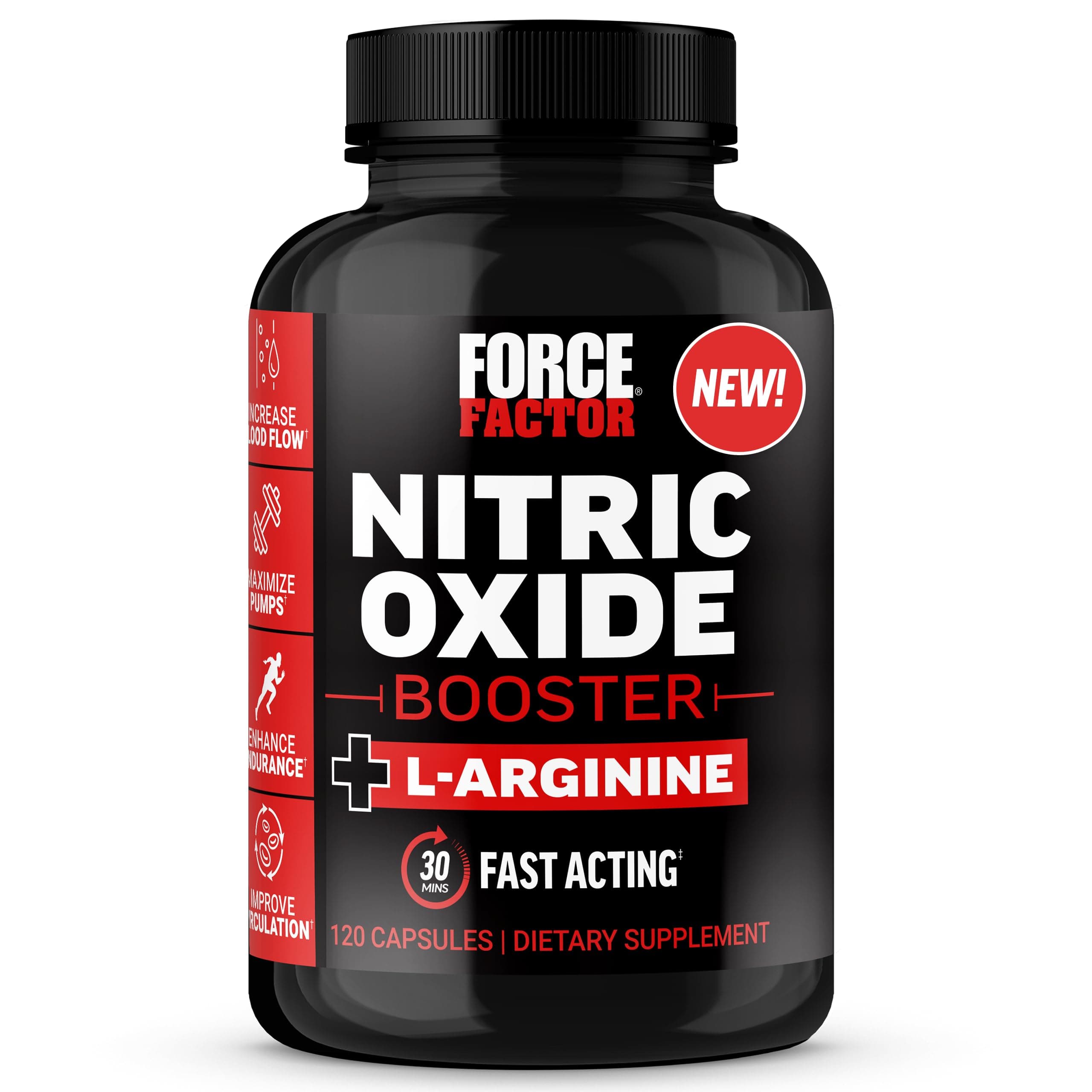 Nitric Oxide Booster, Fast-Acting Formula with L-Arginine, Boosts Nitric Oxide Levels, Maximize Muscle Pumps, Enhance Endurance, Improve Circulation, 120 Capsules