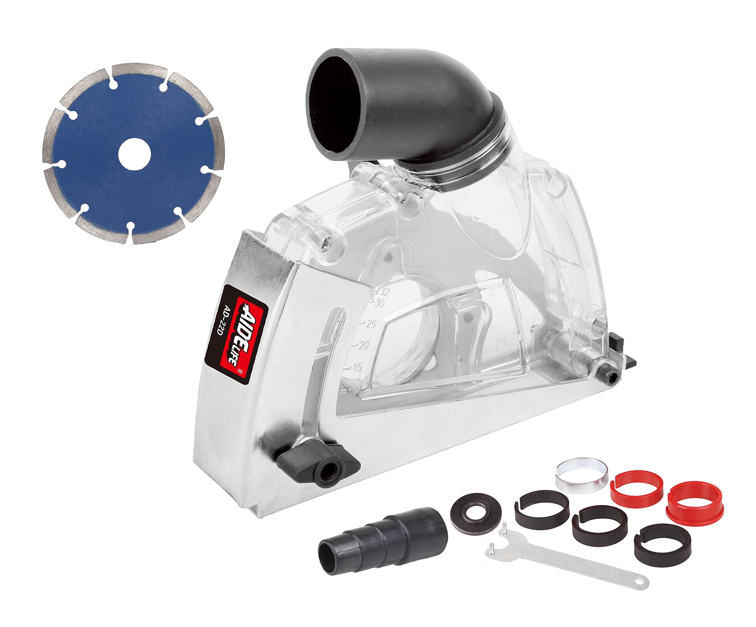 Cutting Dust Shroud for Angle Grinders 4.5"/5" + Diamond Saw Blade 5"