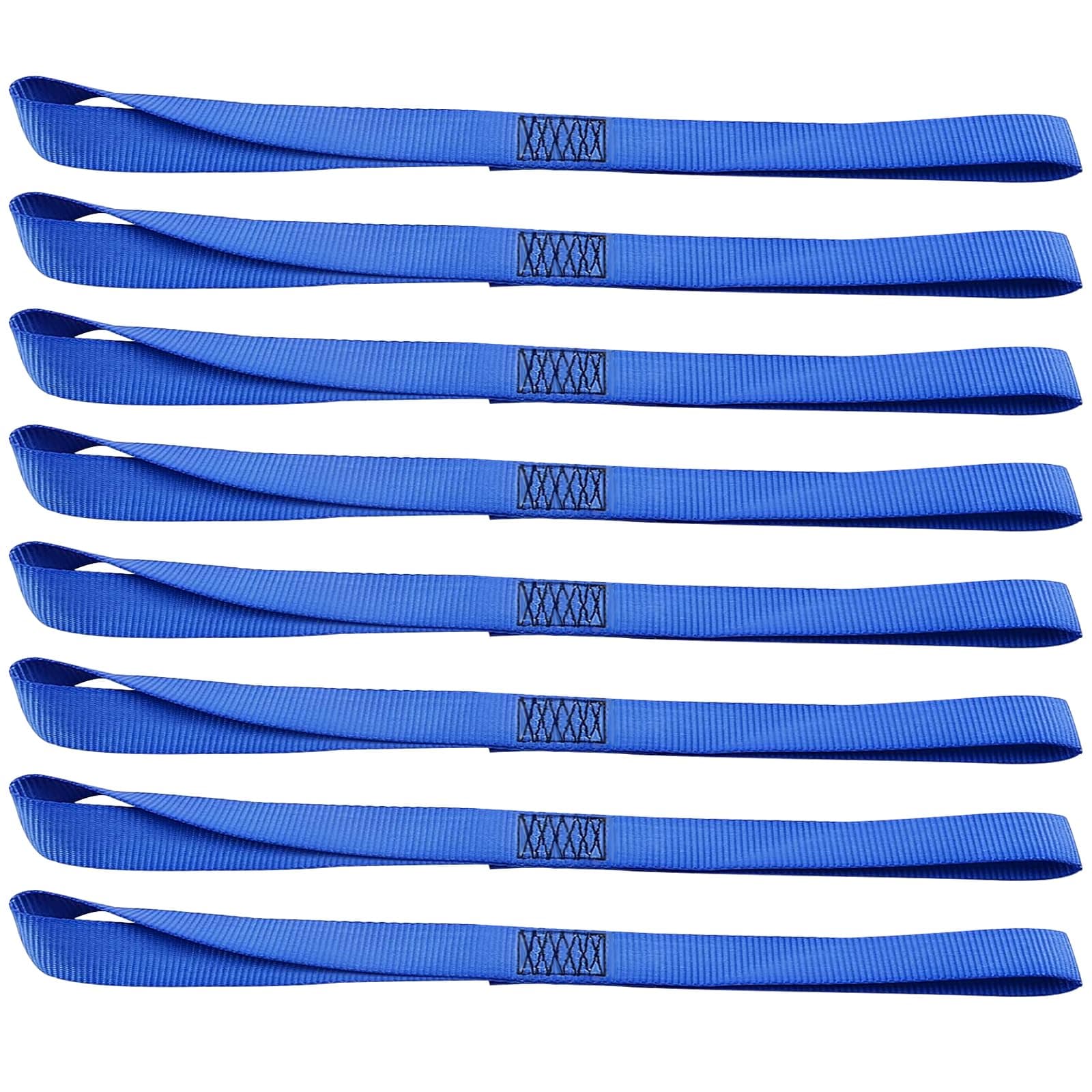 XSTRAP STANDARD Soft Loop Tie-Down Straps - 8PK 1-1/16 x 18 inches - 3600LB Breaking Strength, Loops for Securing Trailering of Bikes, ATV, UTV, Motorcycles, Scooters, Dirt Bikes, Lawn Equipment, Blue