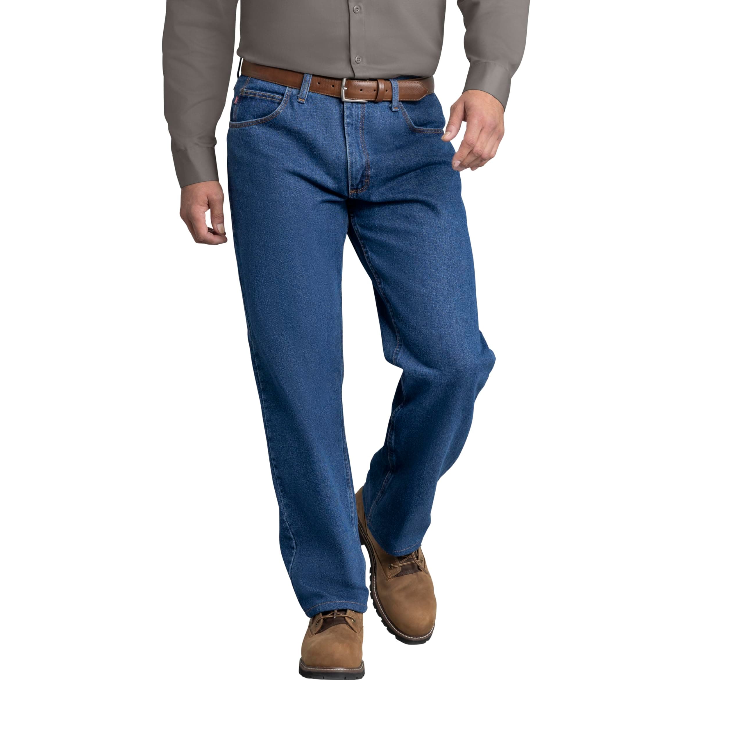 Men's Relaxed Fit Jean - Heavy Duty Jeans with Comfortable Denim, 5 Pocket Styling, Tapered Fit for Work Boots
