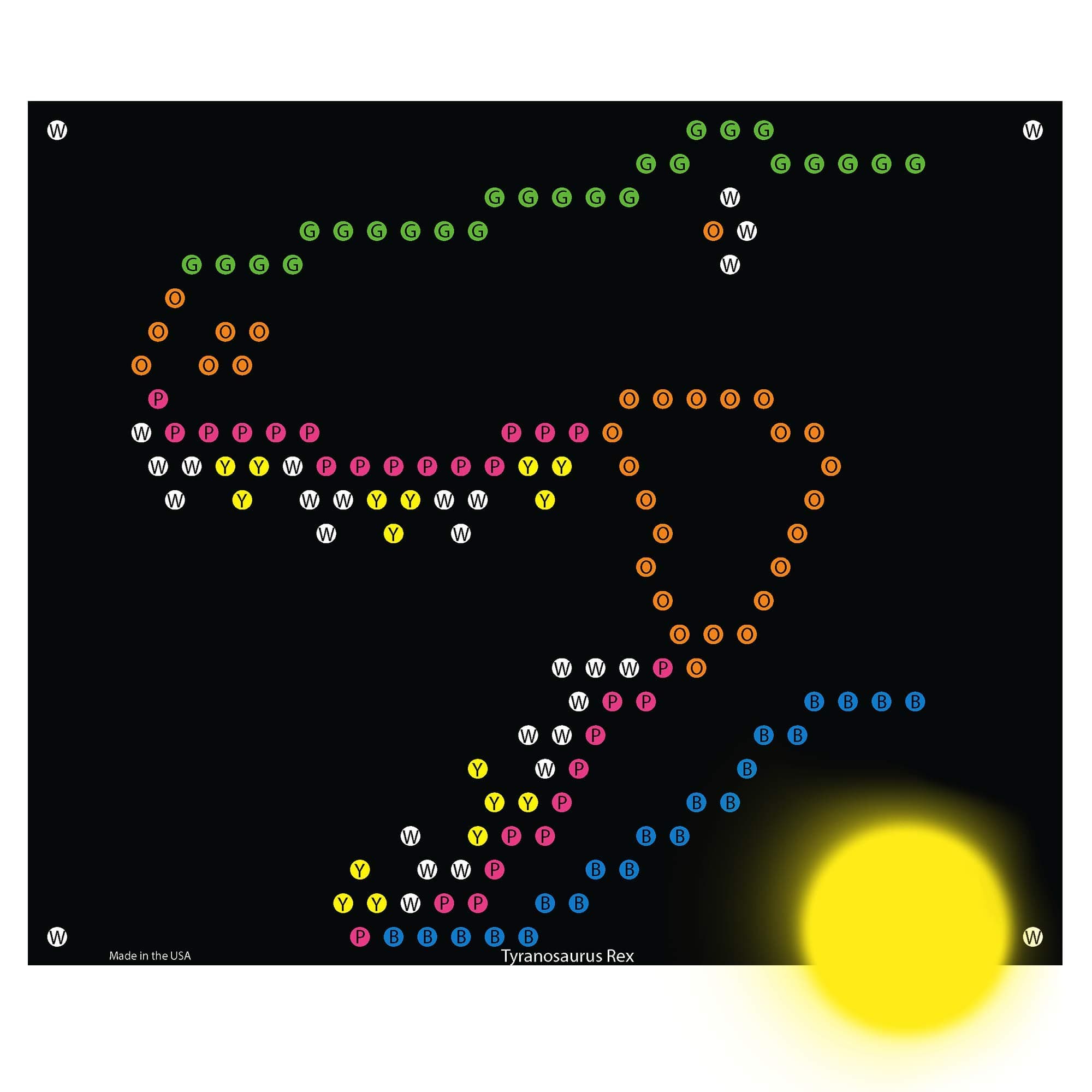 Dinosaur Refill templates for Basic Fun Lite Brite Ultimate Classic (10 Sheets, 7x8)