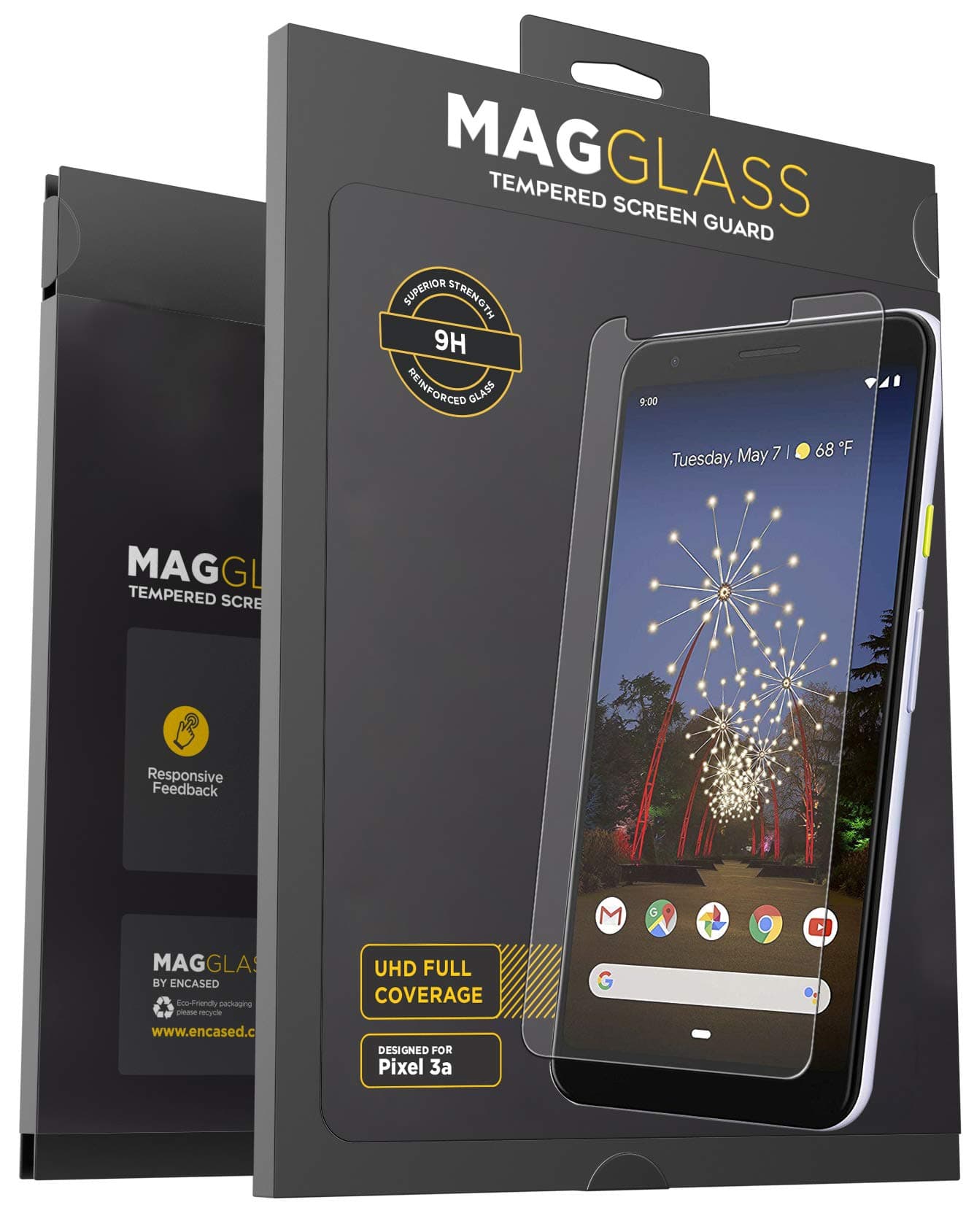 Magglass Google Pixel 3a Tempered Glass Screen Protector (Scratch Resistant) Ultra Clear Display Guard (Case Friendly)