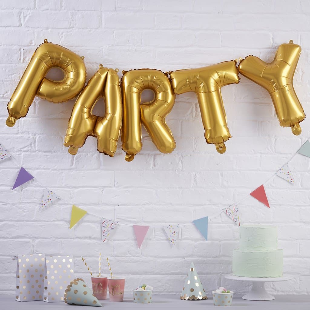 Gold Party Balloon Bunting